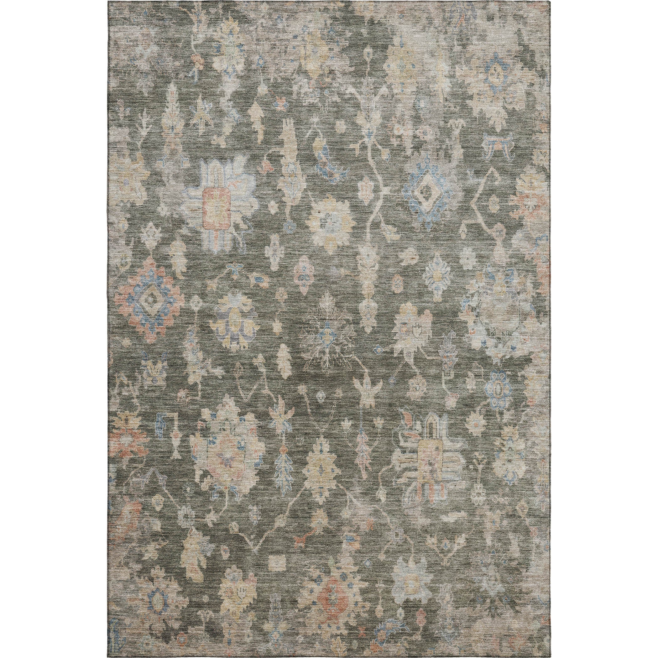 Seville Machine Washable Transitional Fern Green Rug 3' x 5' #shape_Rectangle