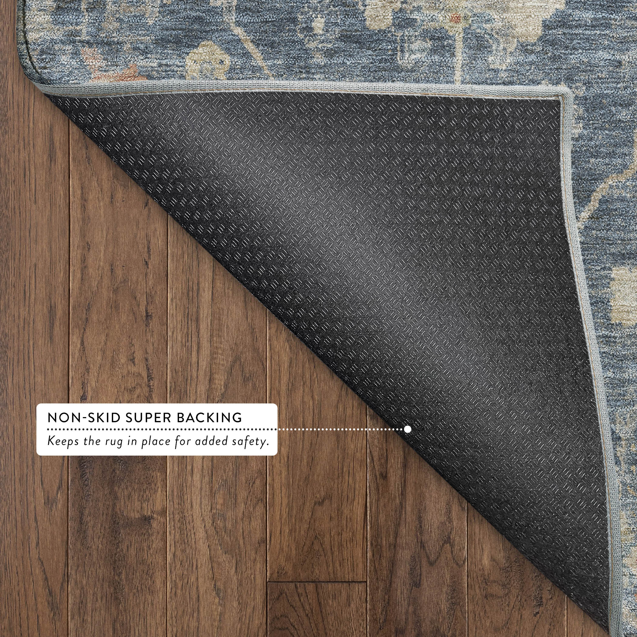 Seville Machine Washable Transitional Navy Blue Rug 1'8" x 2'6" #shape_Rectangle