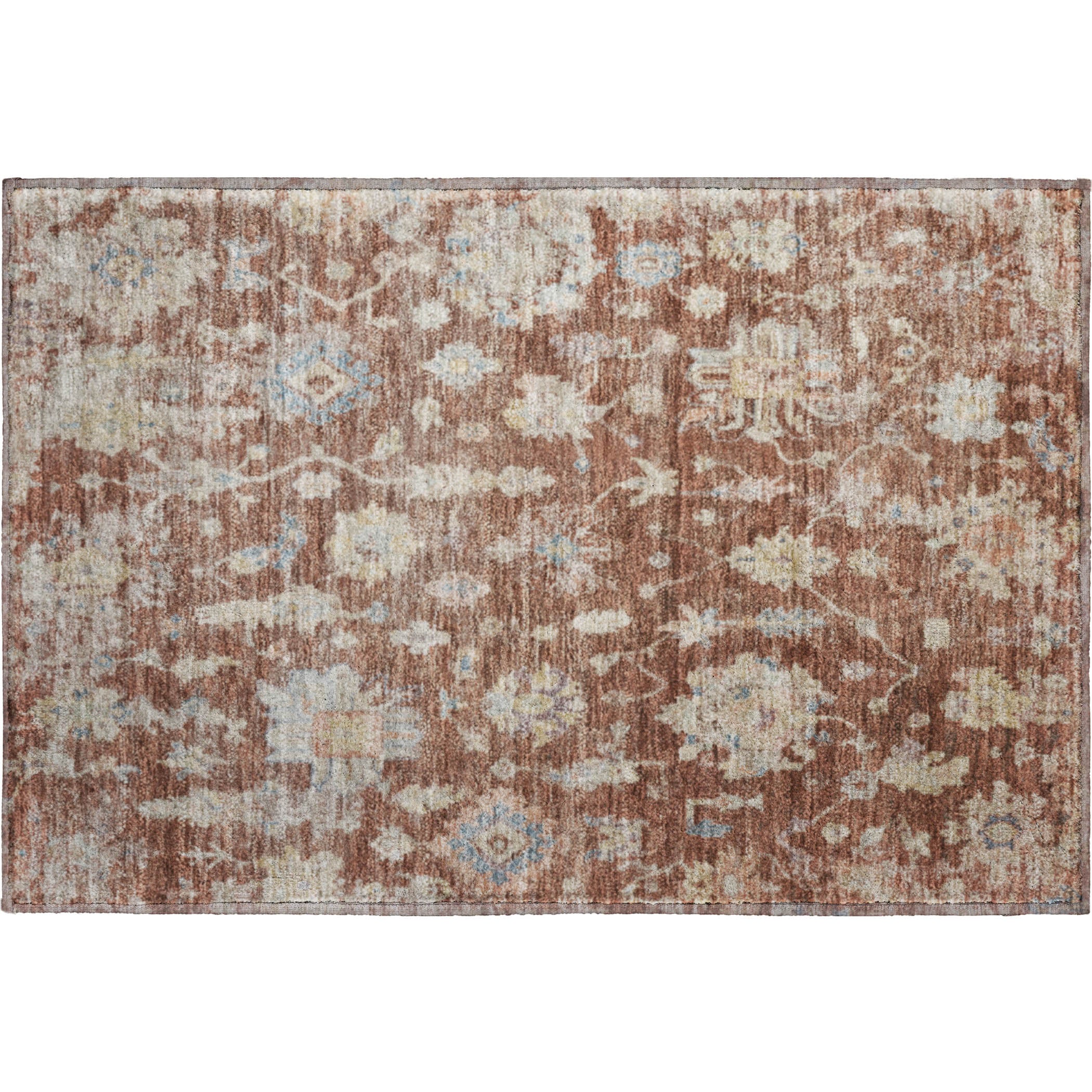 Seville Machine Washable Transitional Paprika Orange Rug 1'8" x 2'6" #shape_Rectangle