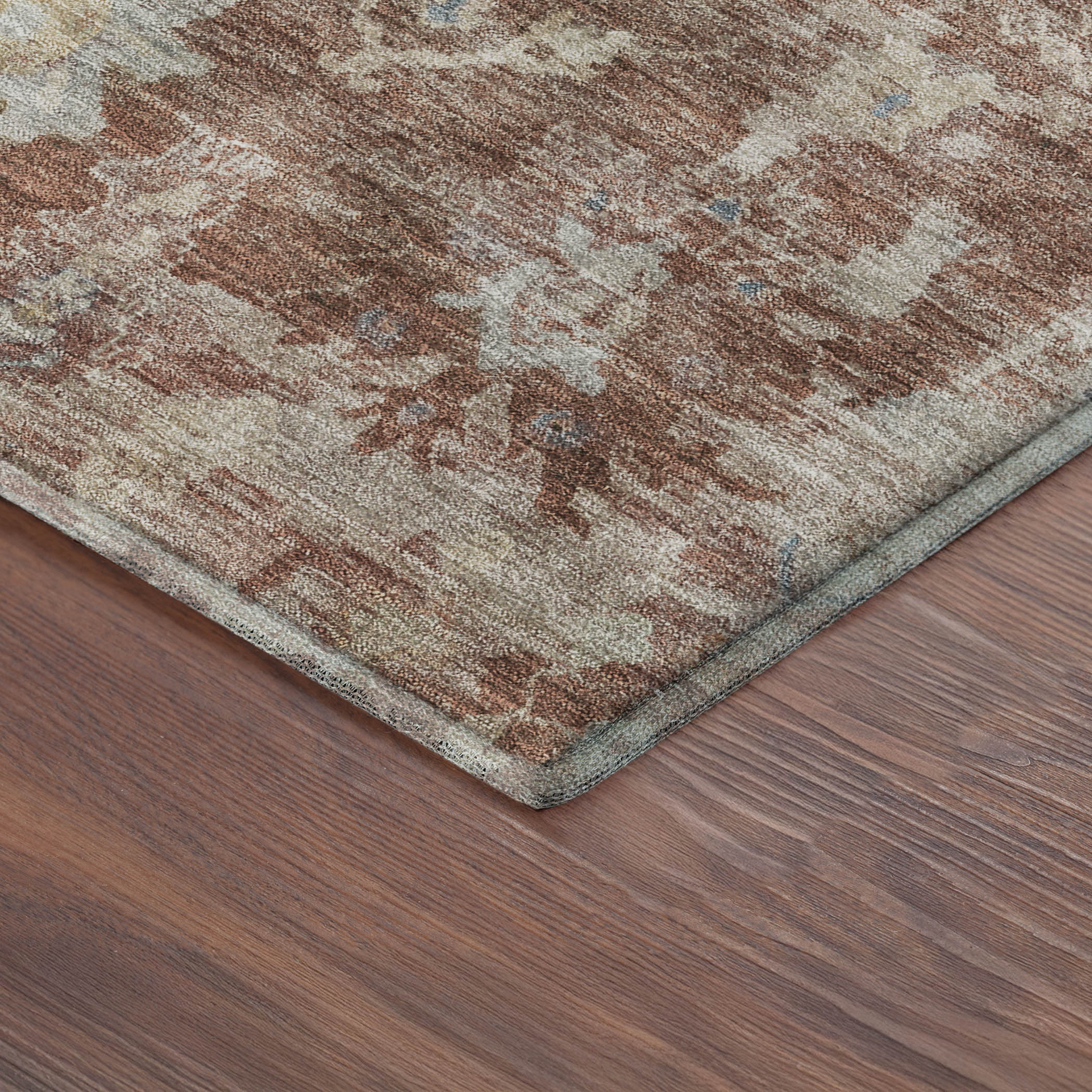 Seville Machine Washable Transitional Paprika Orange Rug 1'8" x 2'6" #shape_Rectangle