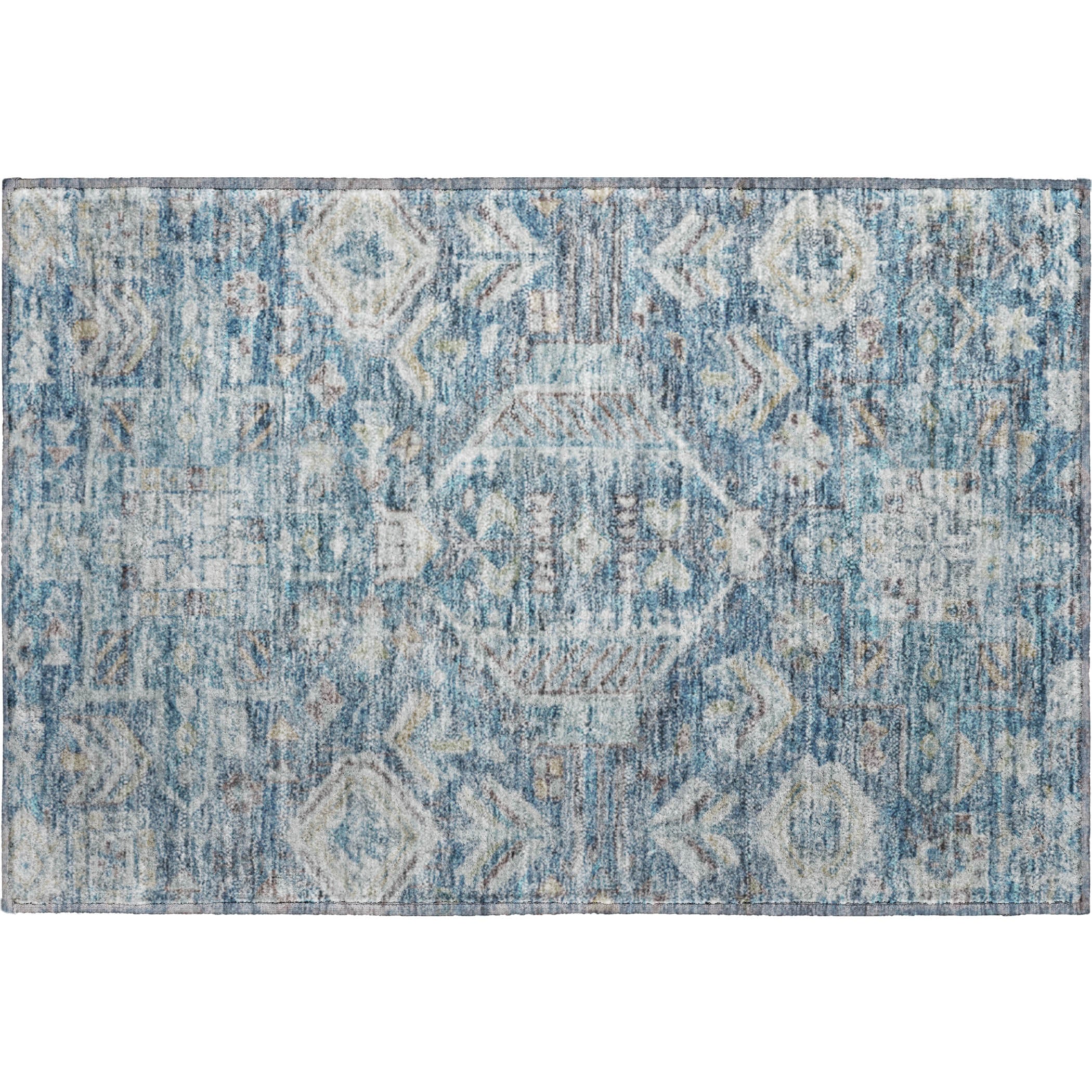 Hoi An Machine Washable Transitional Denim Blue Rug 1'8" x 2'6" #shape_Rectangle