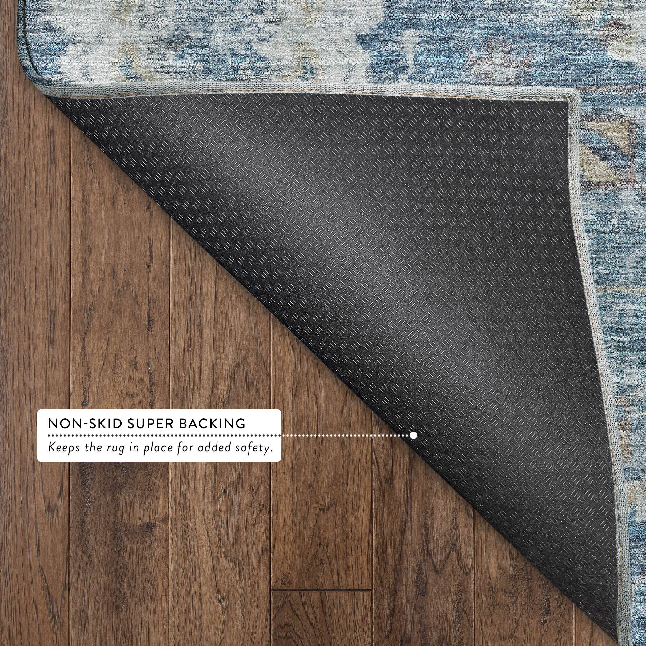Hoi An Machine Washable Transitional Denim Blue Rug 1'8" x 2'6" #shape_Rectangle