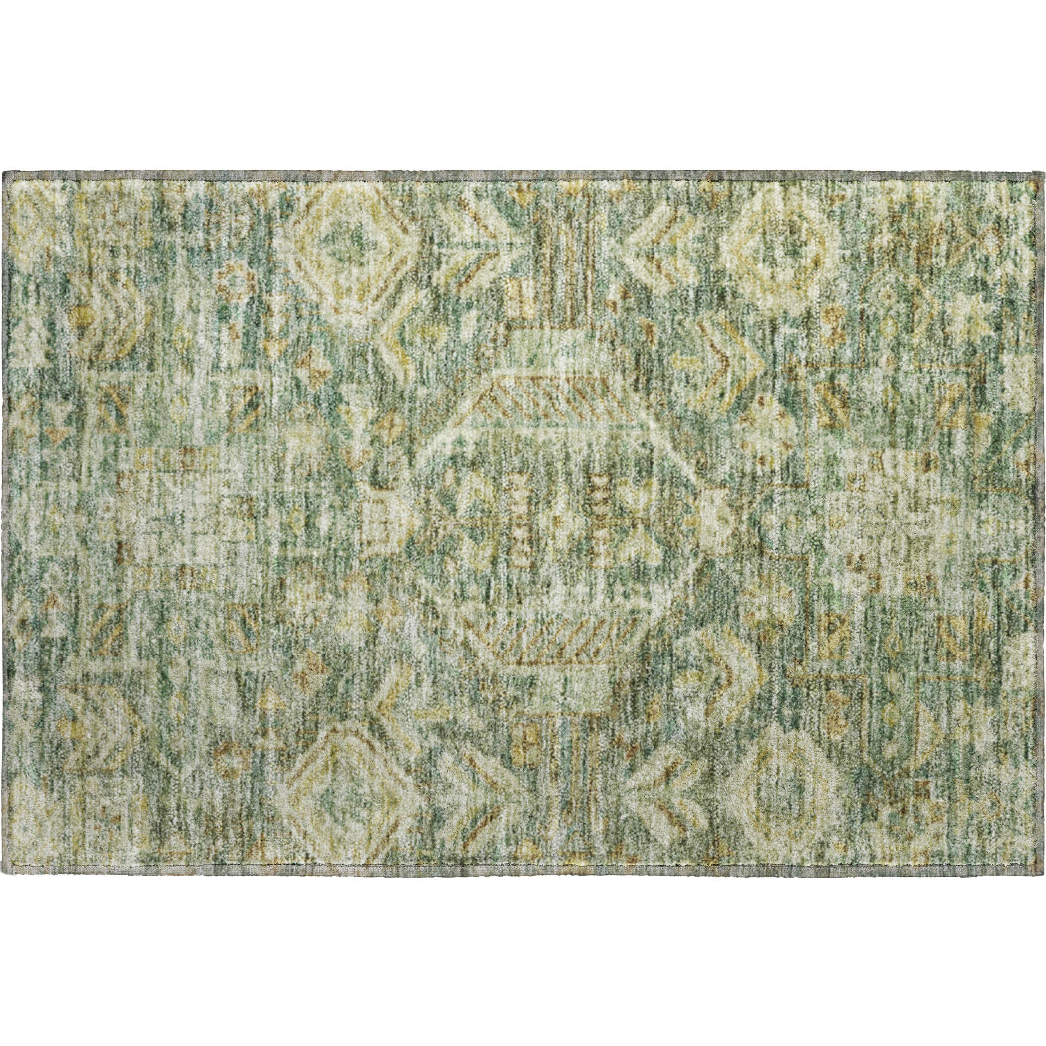 Hoi An Machine Washable Transitional Fern Green Rug 1'8" x 2'6" #shape_Rectangle