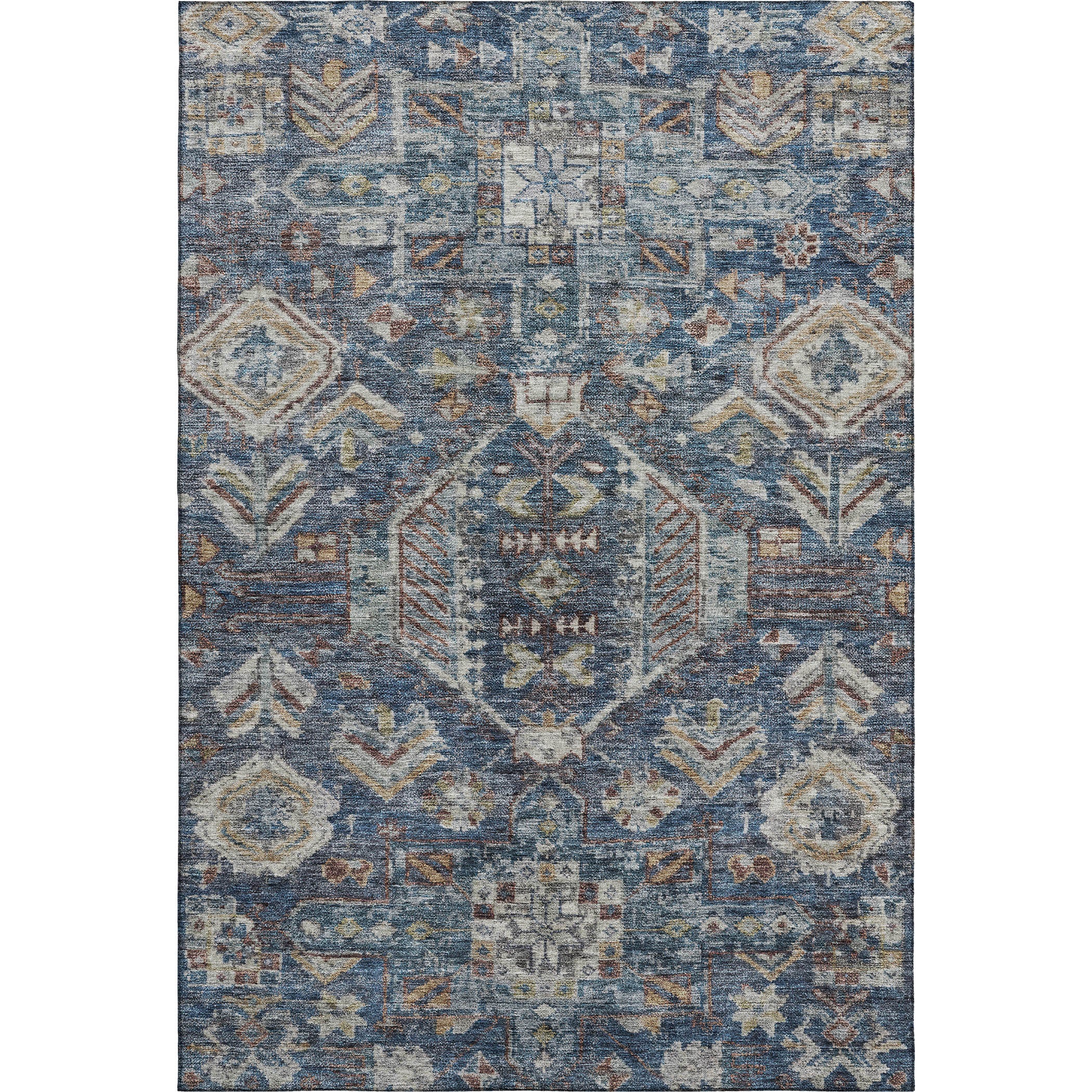 Hoi An Machine Washable Transitional Navy Blue Rug 3' x 5' #shape_Rectangle