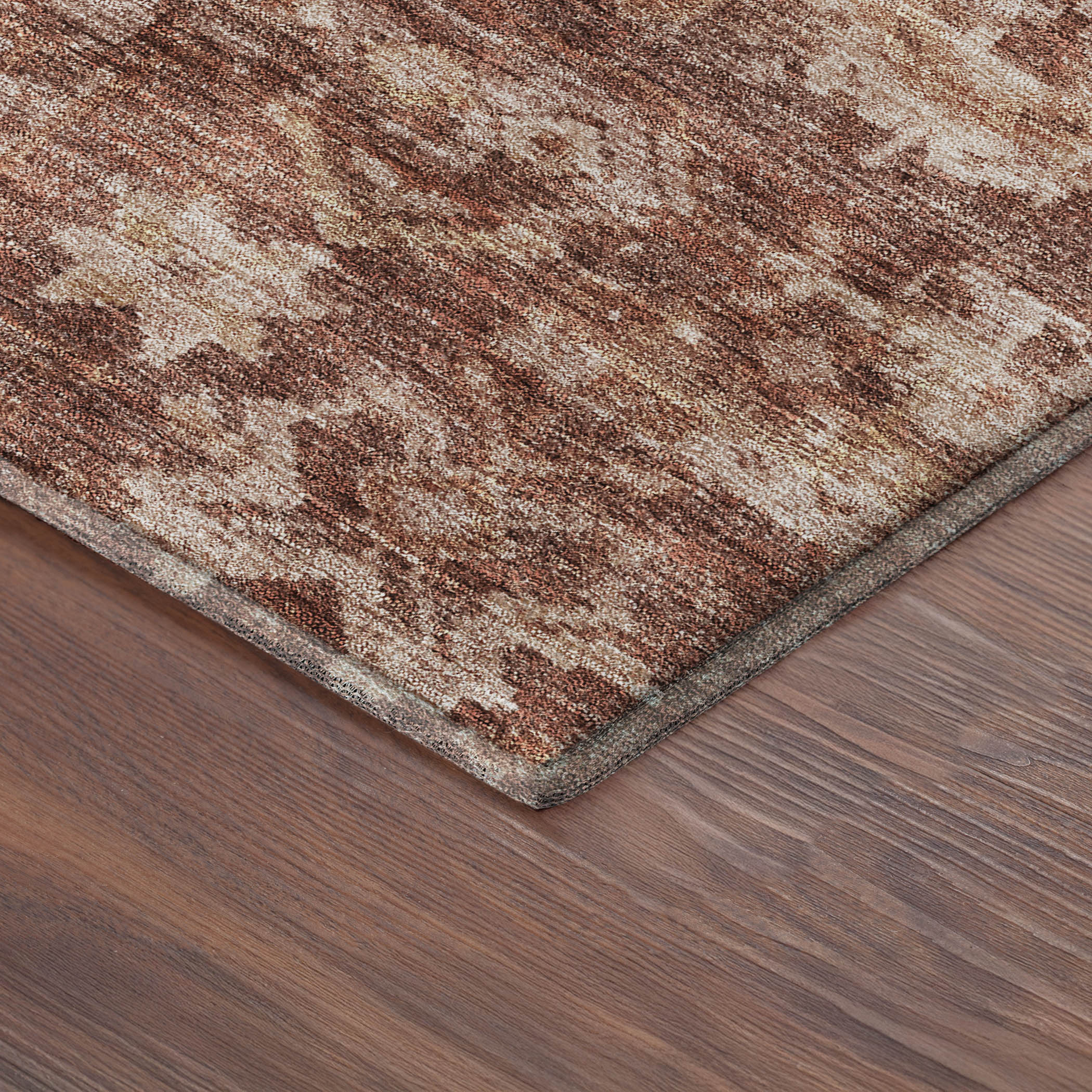 Hoi An Machine Washable Transitional Paprika Orange Rug 1'8" x 2'6" #shape_Rectangle