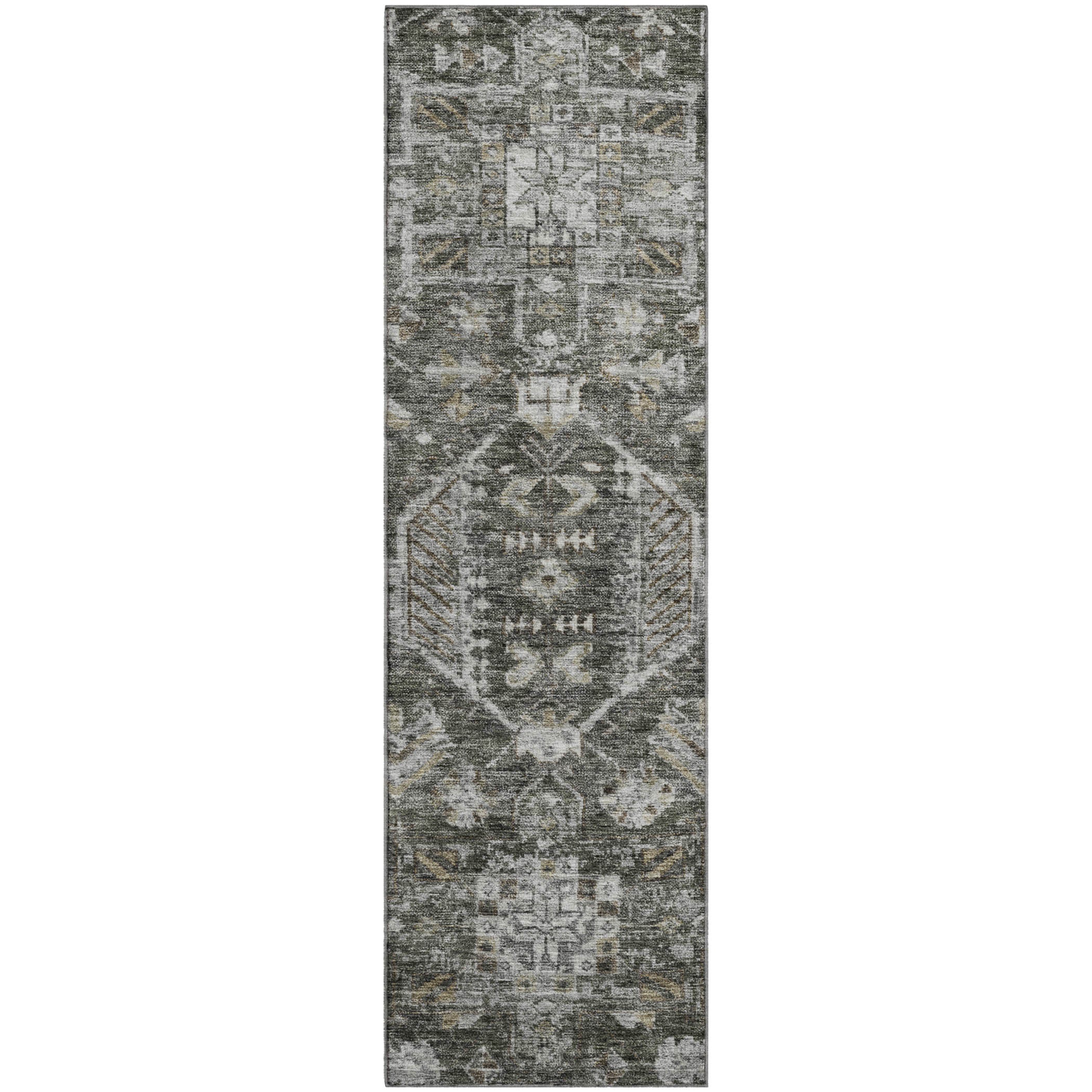 Hoi An Machine Washable Transitional Pewter Gray Rug 2'3" x 7'6" #shape_Runner