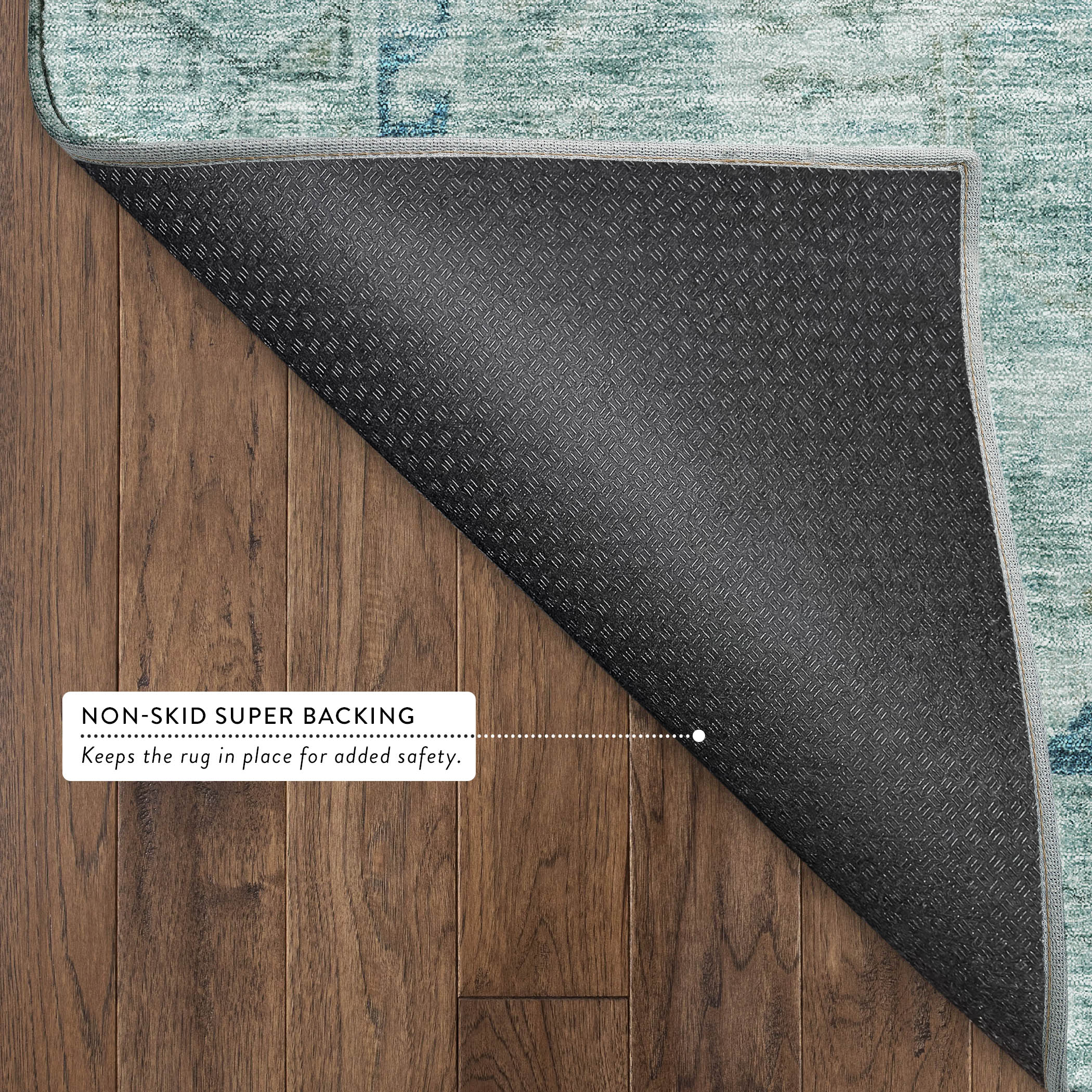 Sarajevo Machine Washable Traditional Aqua Teal Rug 1'8" x 2'6" #shape_Rectangle
