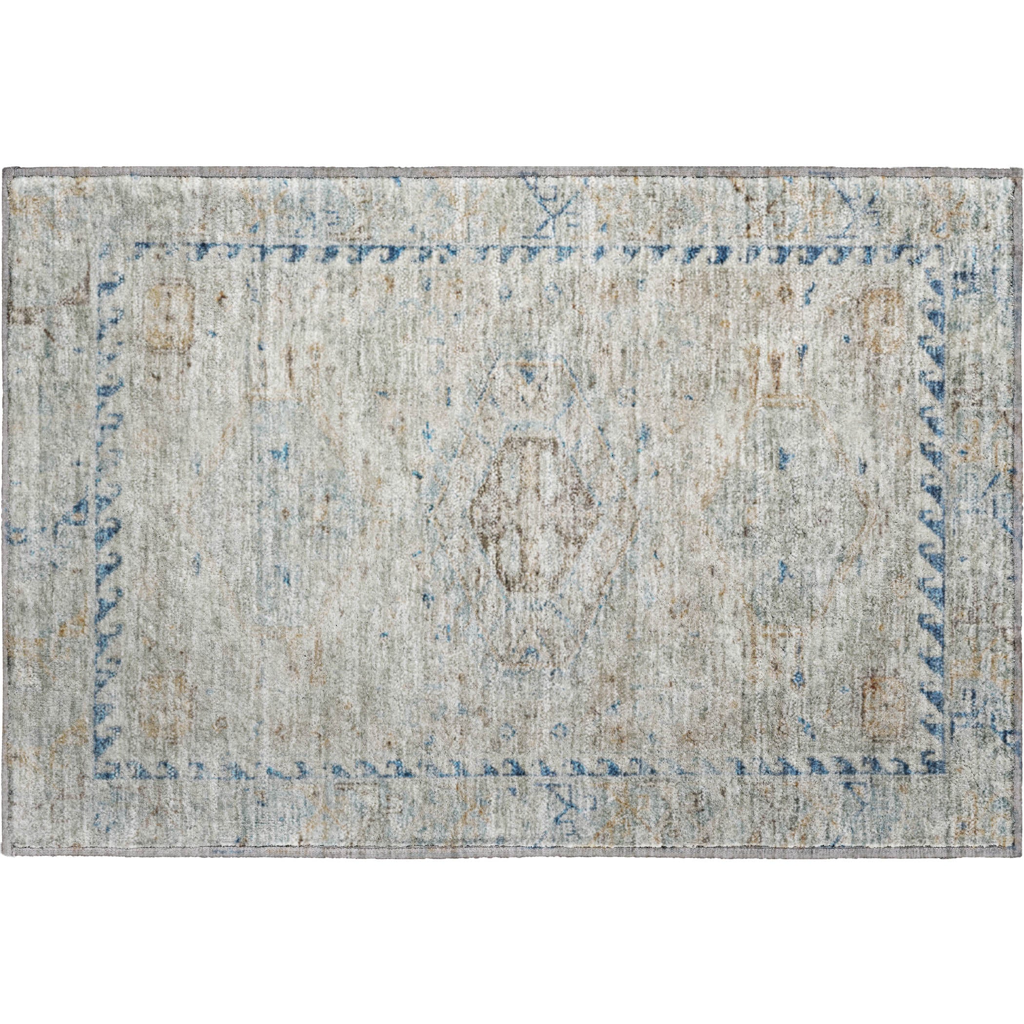 Sarajevo Machine Washable Traditional Linen Ivory Rug 1'8" x 2'6" #shape_Rectangle