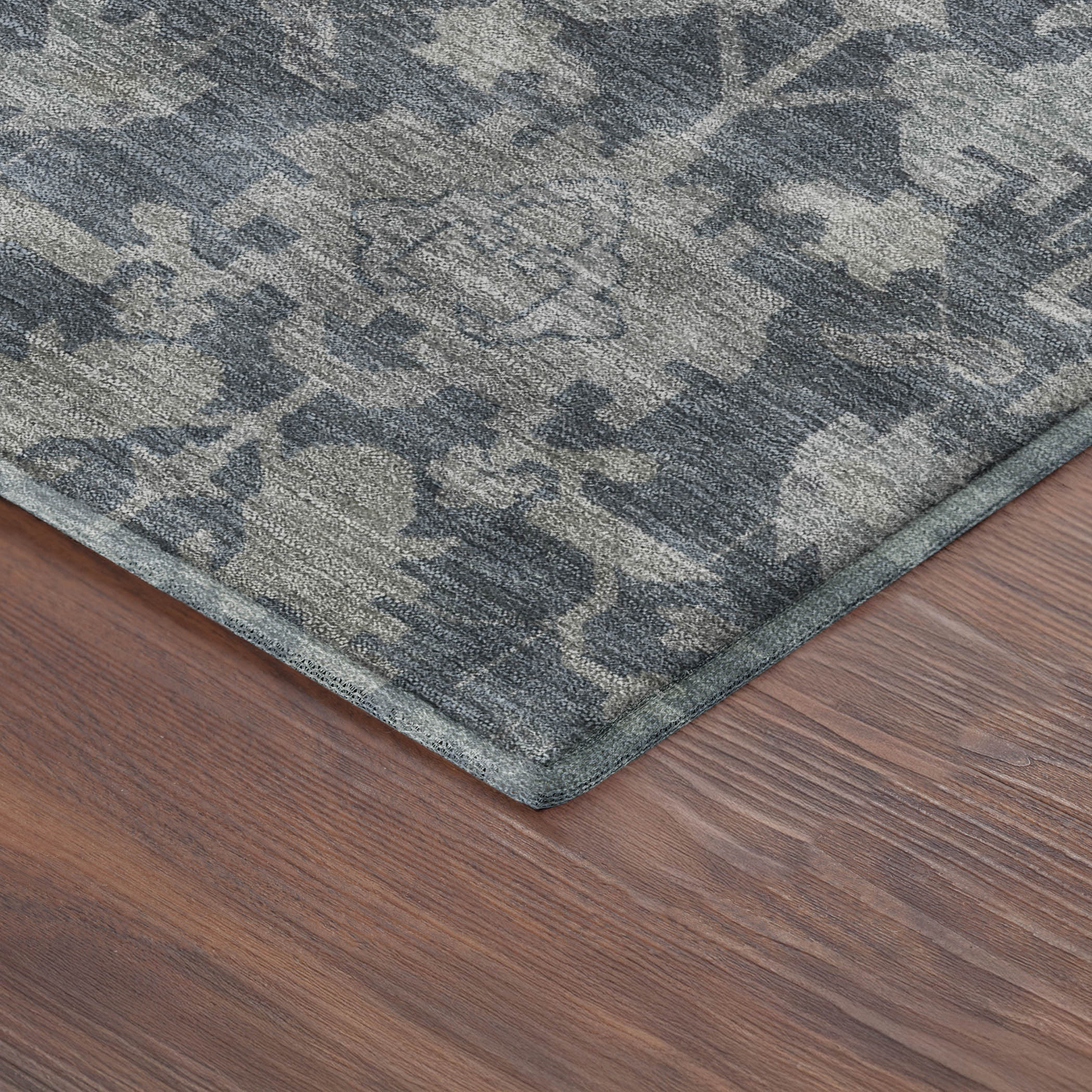 Sarajevo Machine Washable Traditional Denim Blue Rug 1'8" x 2'6" #shape_Rectangle