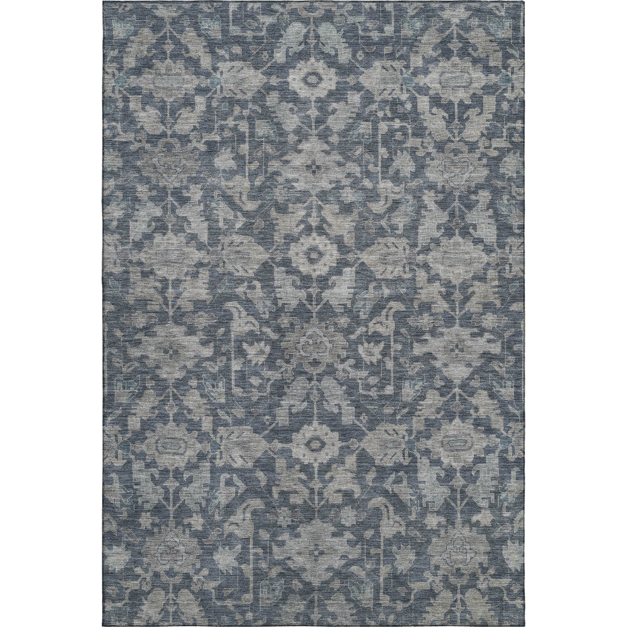 Sarajevo Machine Washable Traditional Denim Blue Rug 3' x 5' #shape_Rectangle