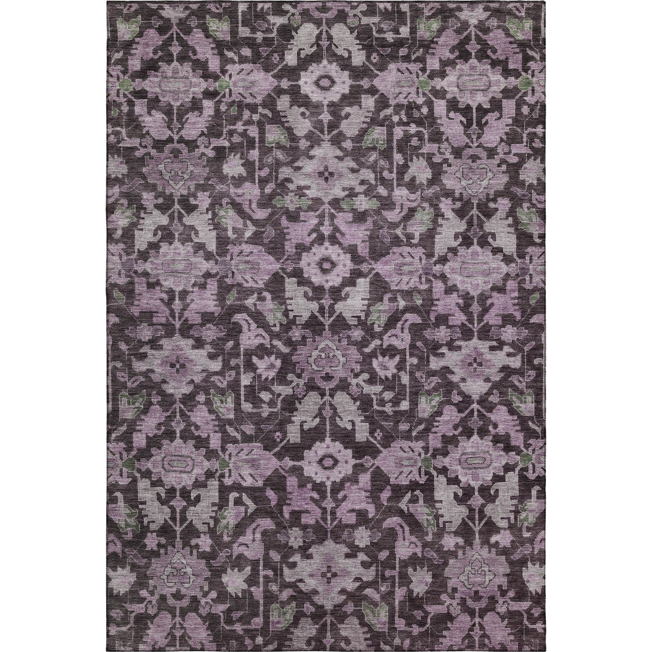 Sarajevo Machine Washable Traditional Eggplant Purple Rug 3' x 5' #shape_Rectangle