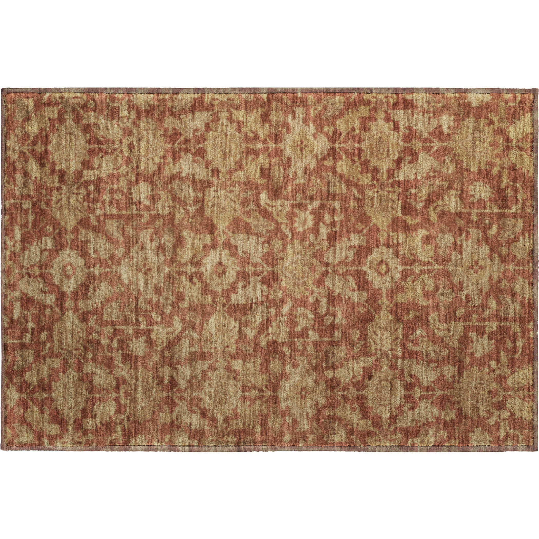 Sarajevo Machine Washable Traditional Paprika Orange Rug 1'8" x 2'6" #shape_Rectangle