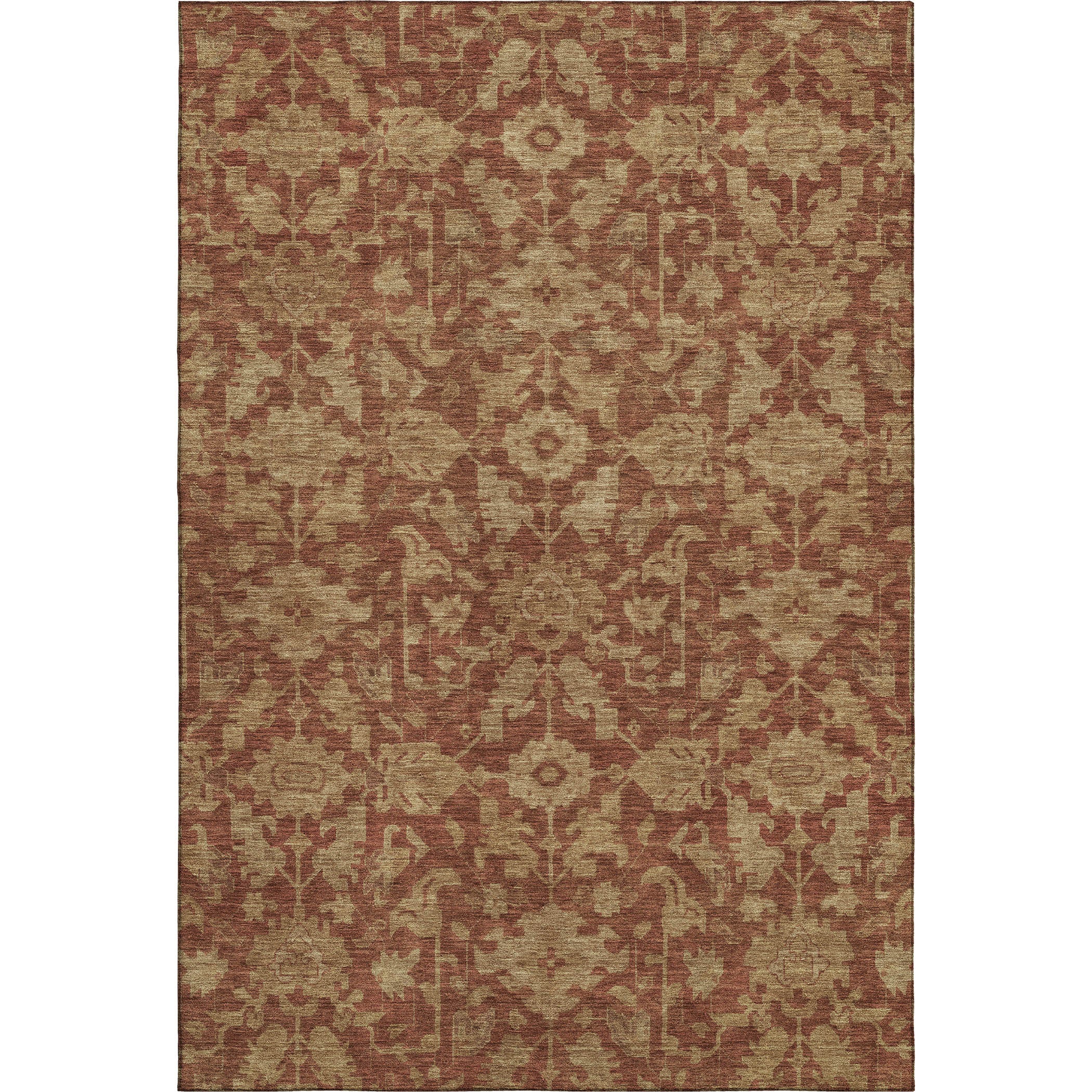 Sarajevo Machine Washable Traditional Paprika Orange Rug 3' x 5' #shape_Rectangle