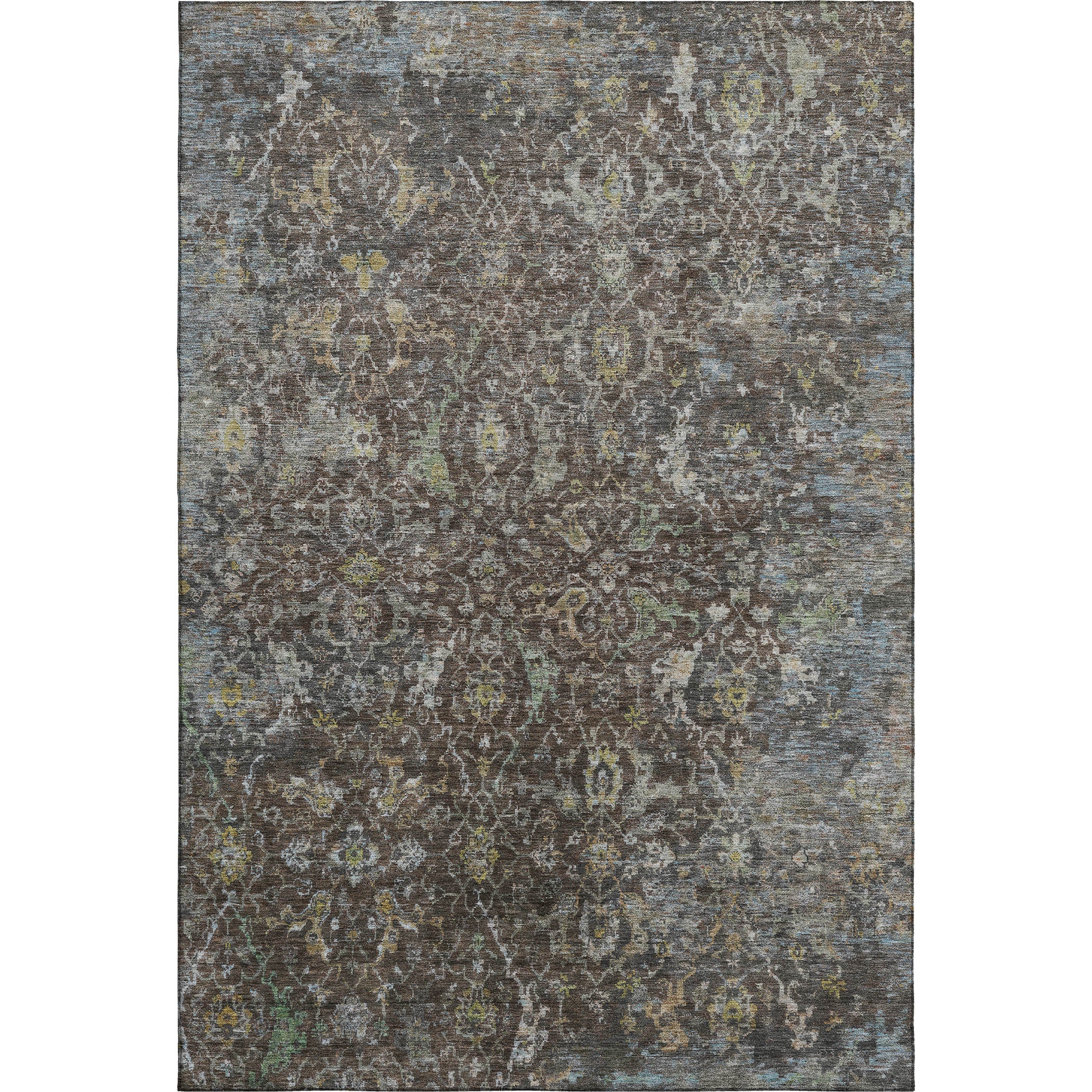 Mdina Machine Washable Transitional Chocolate Brown Rug 3' x 5' #shape_Rectangle