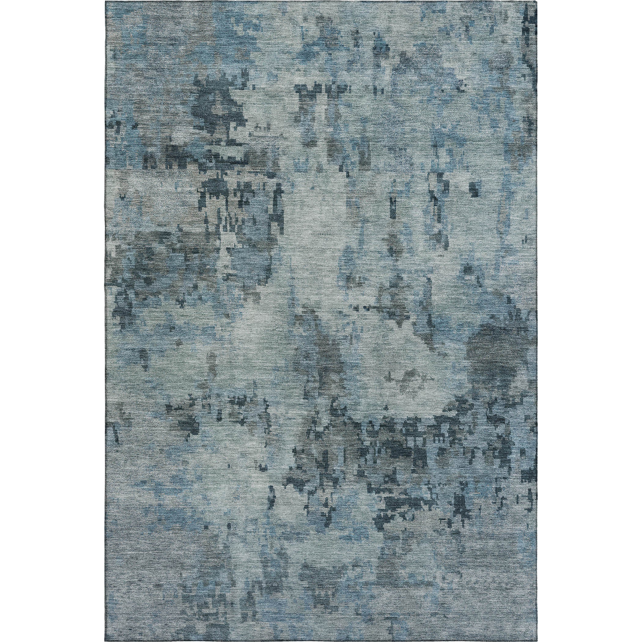 Cairo Machine Washable Transitional Blue Rug 3' x 5' #shape_Rectangle