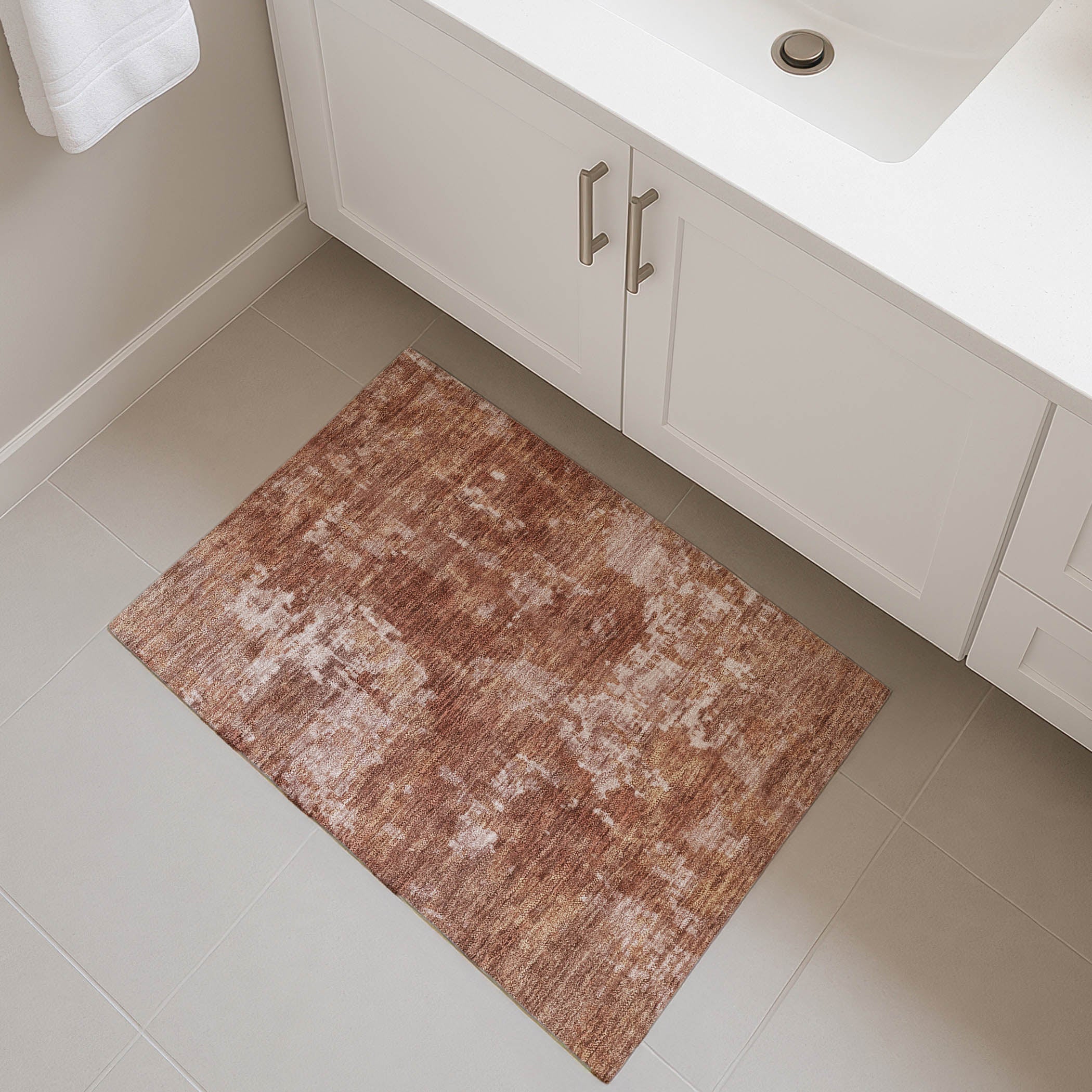 Kotor Machine Washable Transitional Copper Orange Rug 1'8" x 2'6" #shape_Rectangle