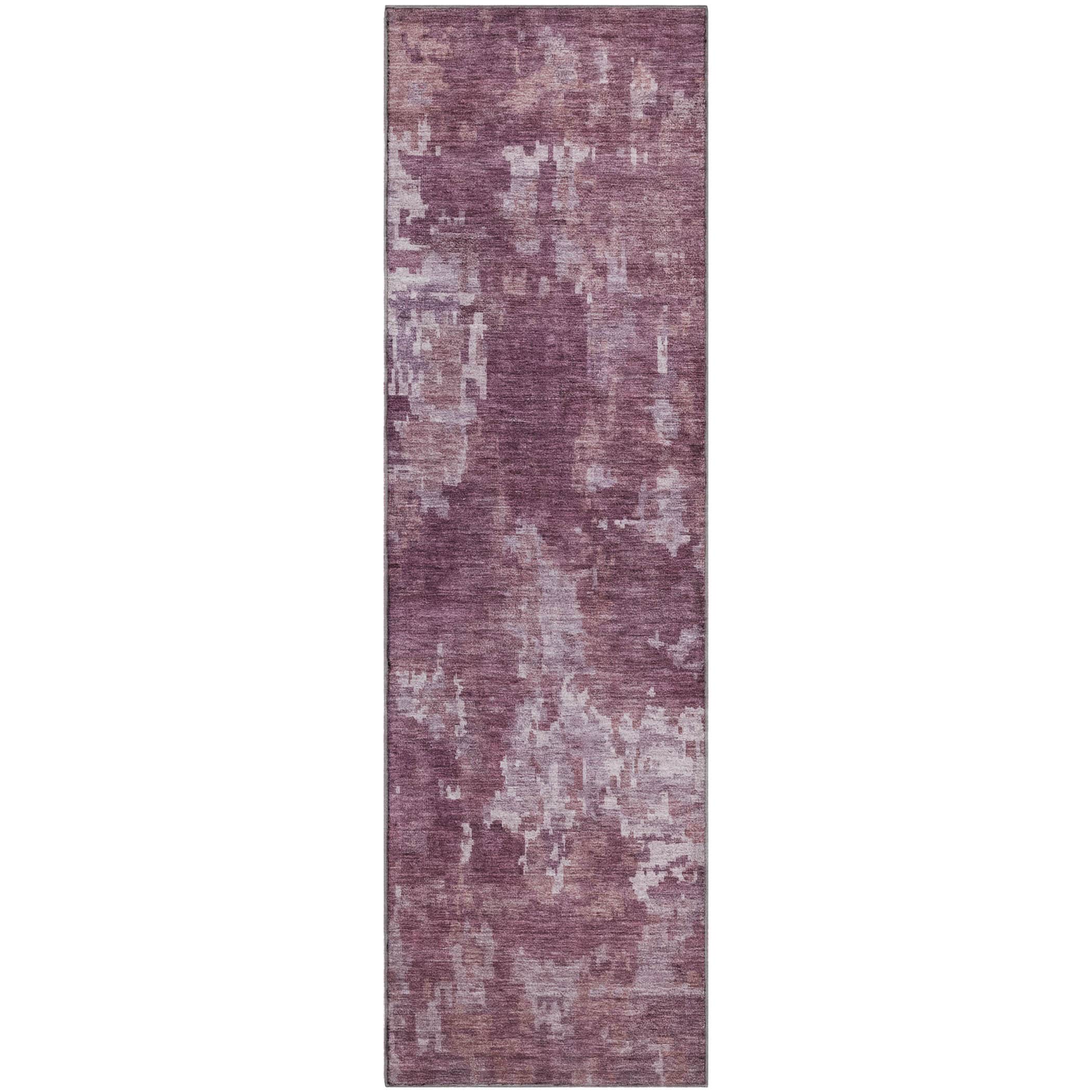 Kotor Machine Washable Transitional Merlot Red Rug 2'3" x 7'6" #shape_Runner