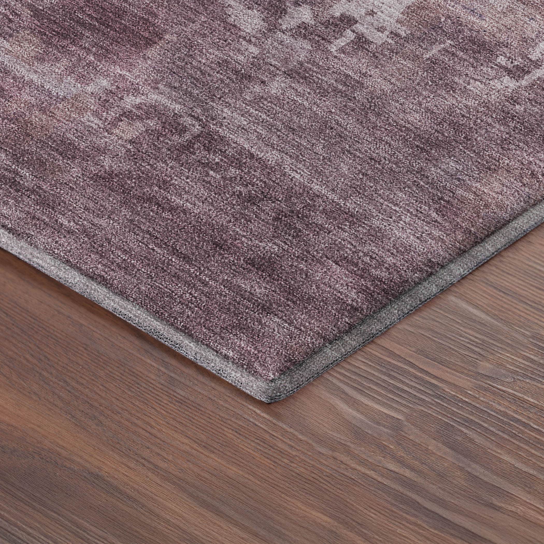 Kotor Machine Washable Transitional Merlot Red Rug 1'8" x 2'6" #shape_Rectangle