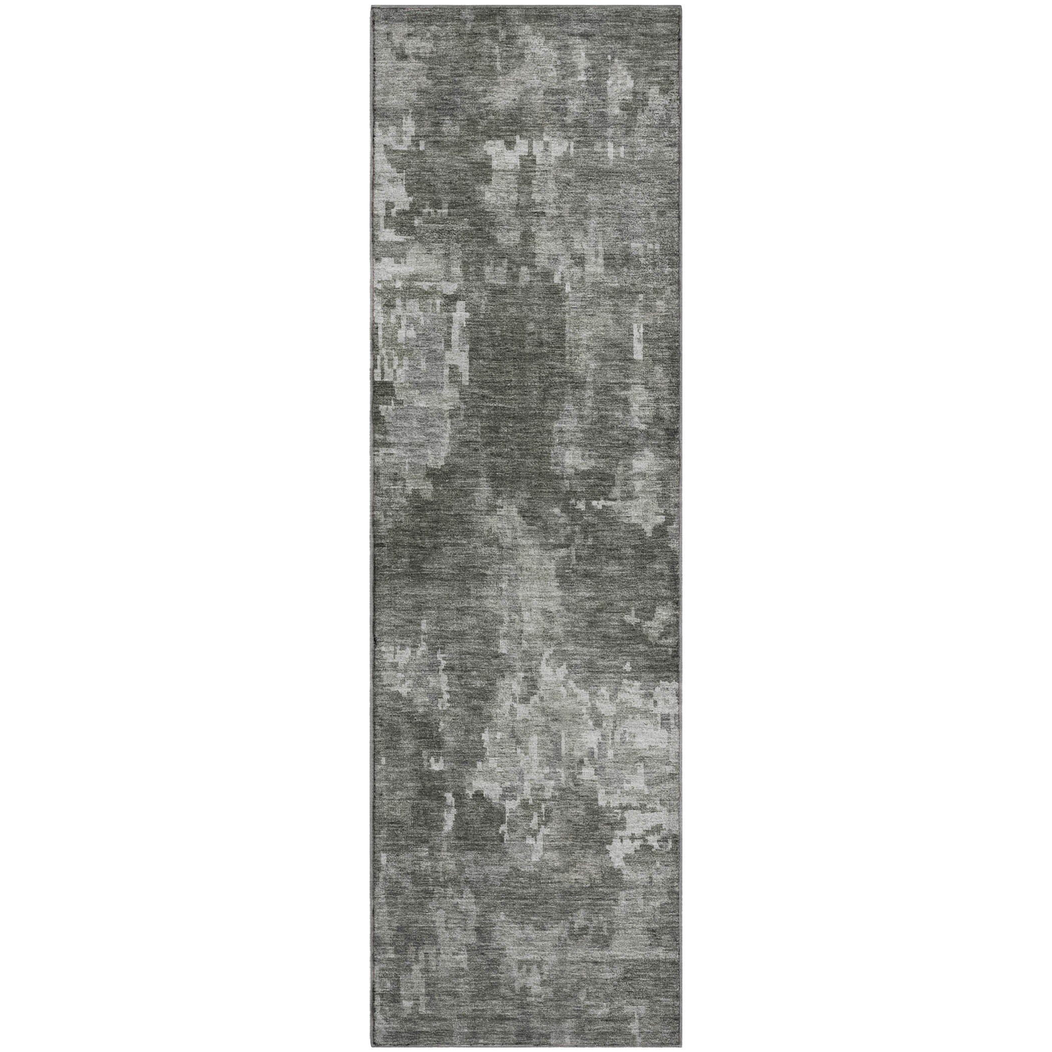 Kotor Machine Washable Transitional Pewter Gray Rug 2'3" x 7'6" #shape_Runner