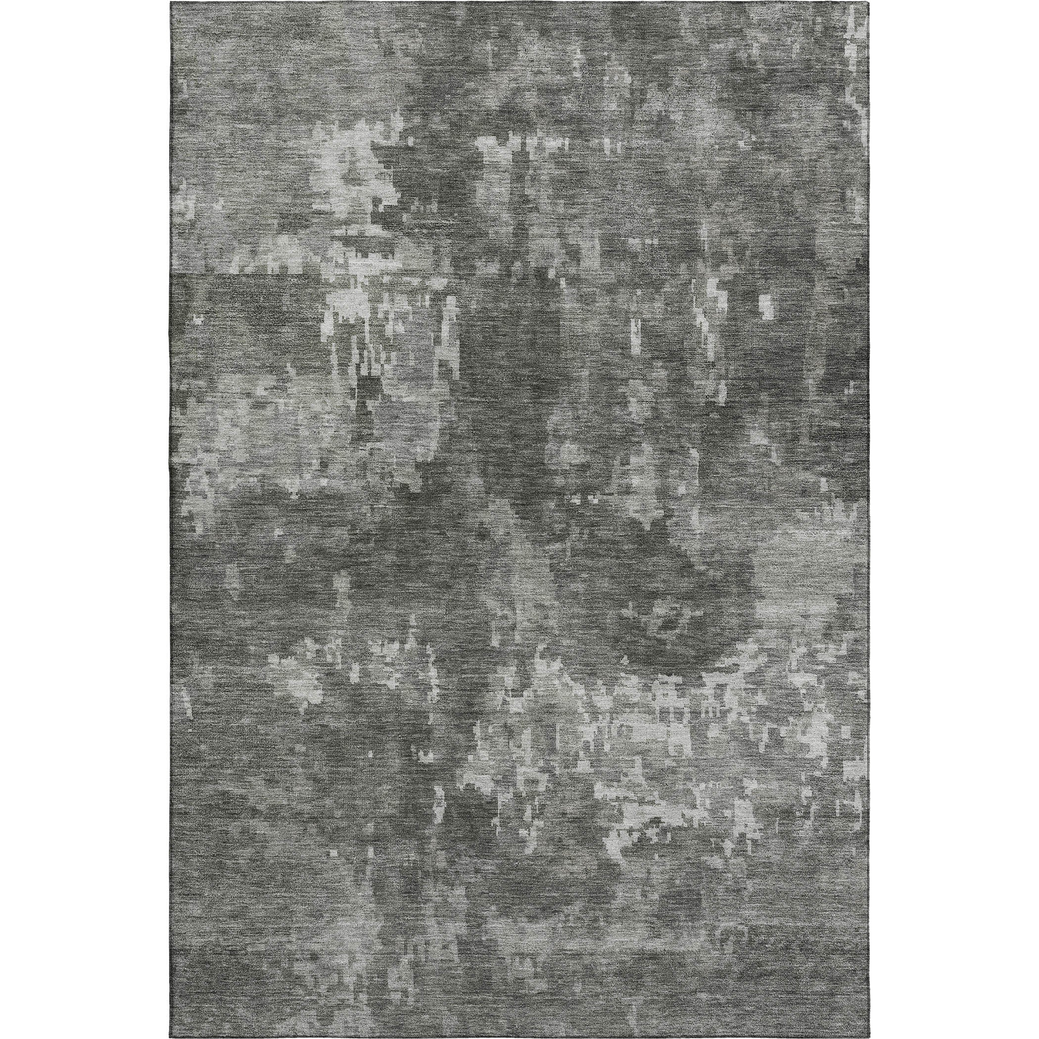 Kotor Machine Washable Transitional Pewter Gray Rug 3' x 5' #shape_Rectangle