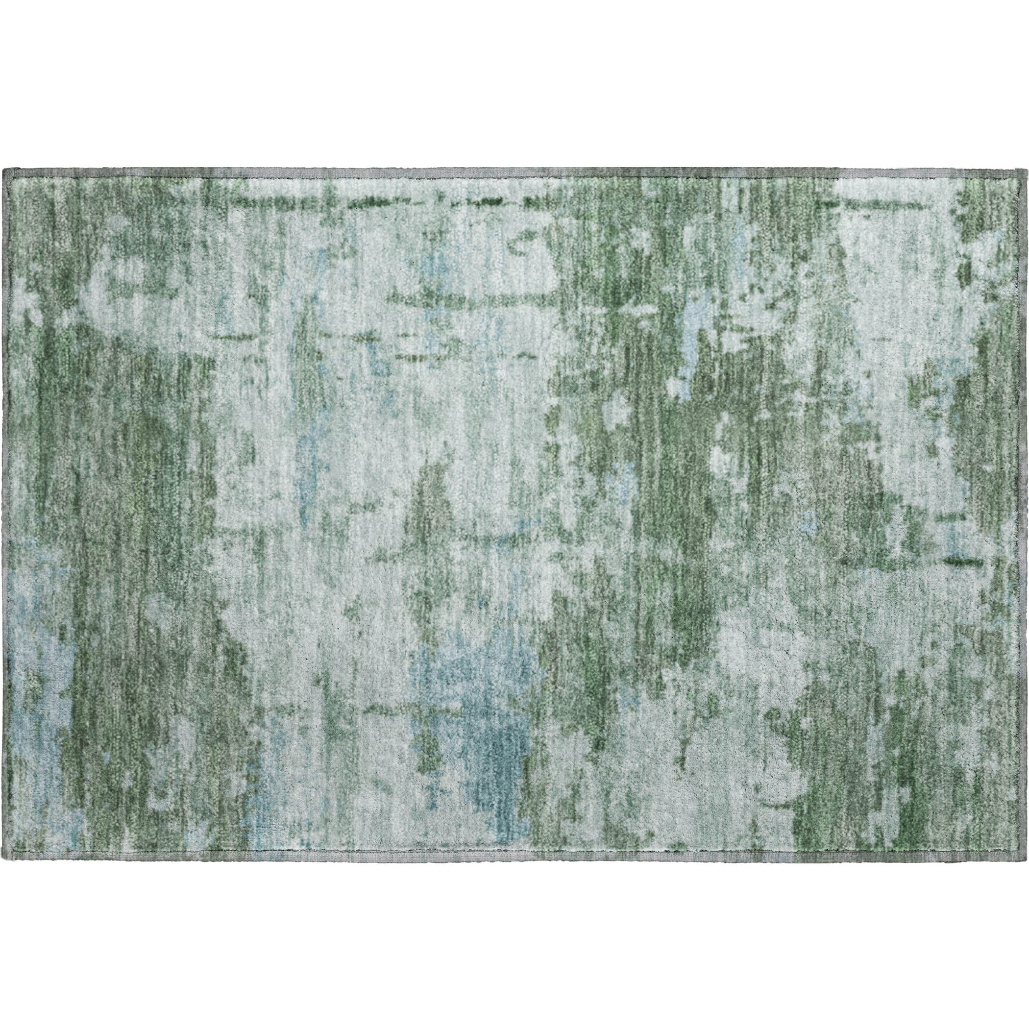 Kyoto Machine Washable Transitional Aloe Green Rug 1'8" x 2'6" #shape_Rectangle