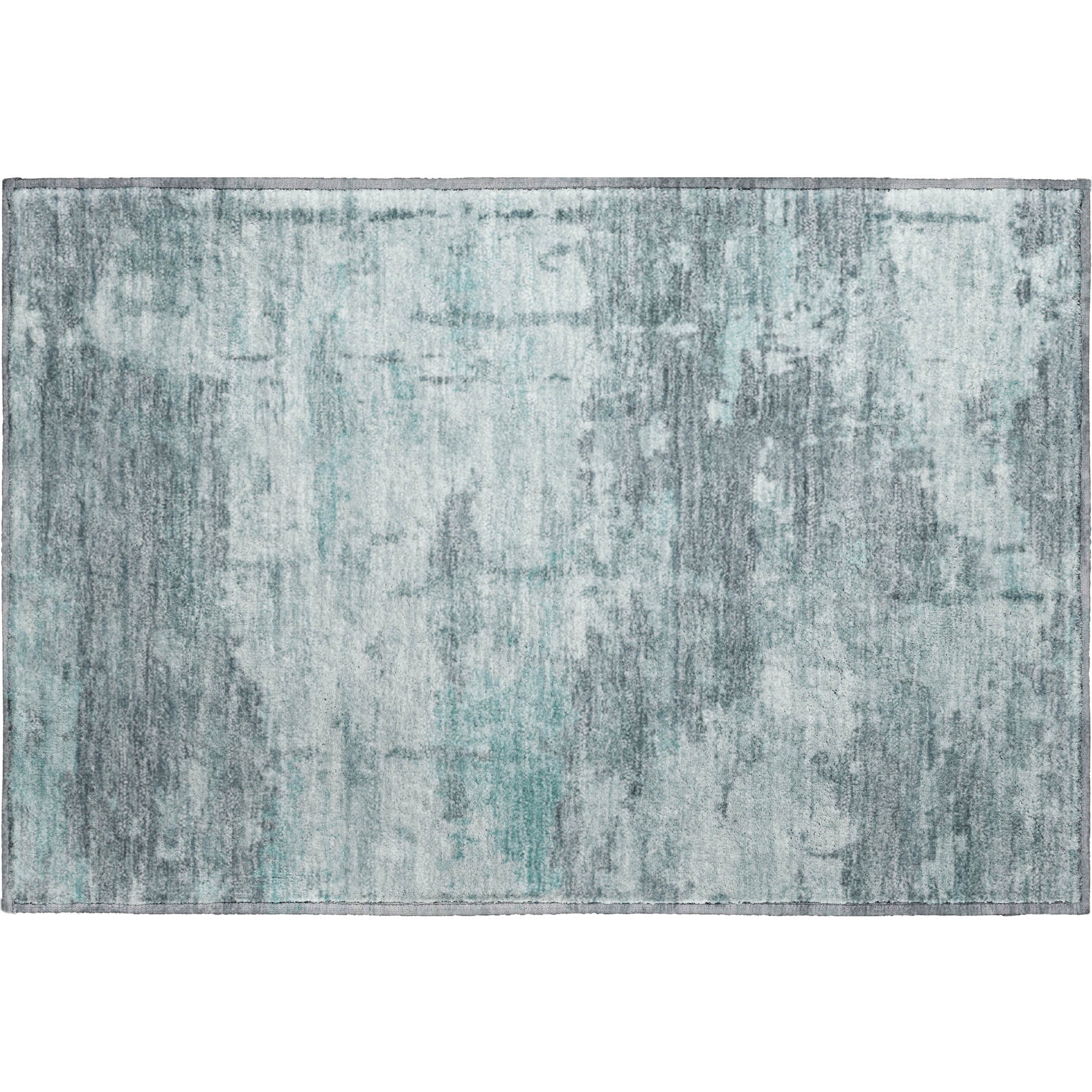 Kyoto Machine Washable Transitional Aqua Teal Rug 1'8" x 2'6" #shape_Rectangle