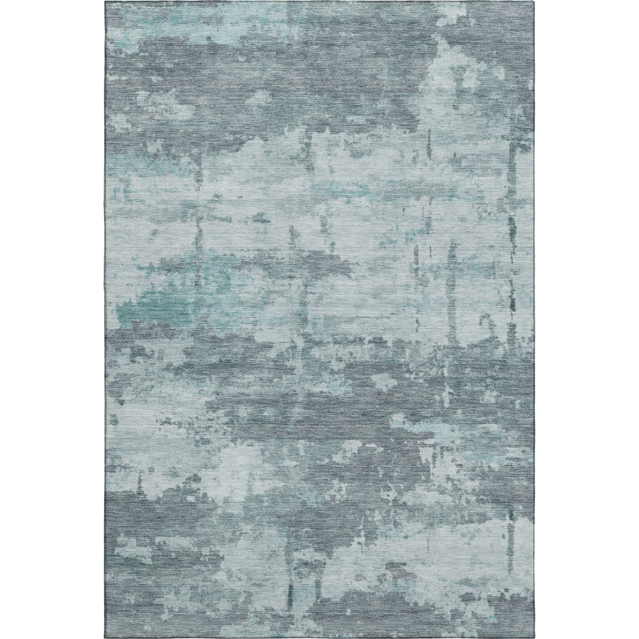 Kyoto Machine Washable Transitional Aqua Teal Rug 3' x 5' #shape_Rectangle
