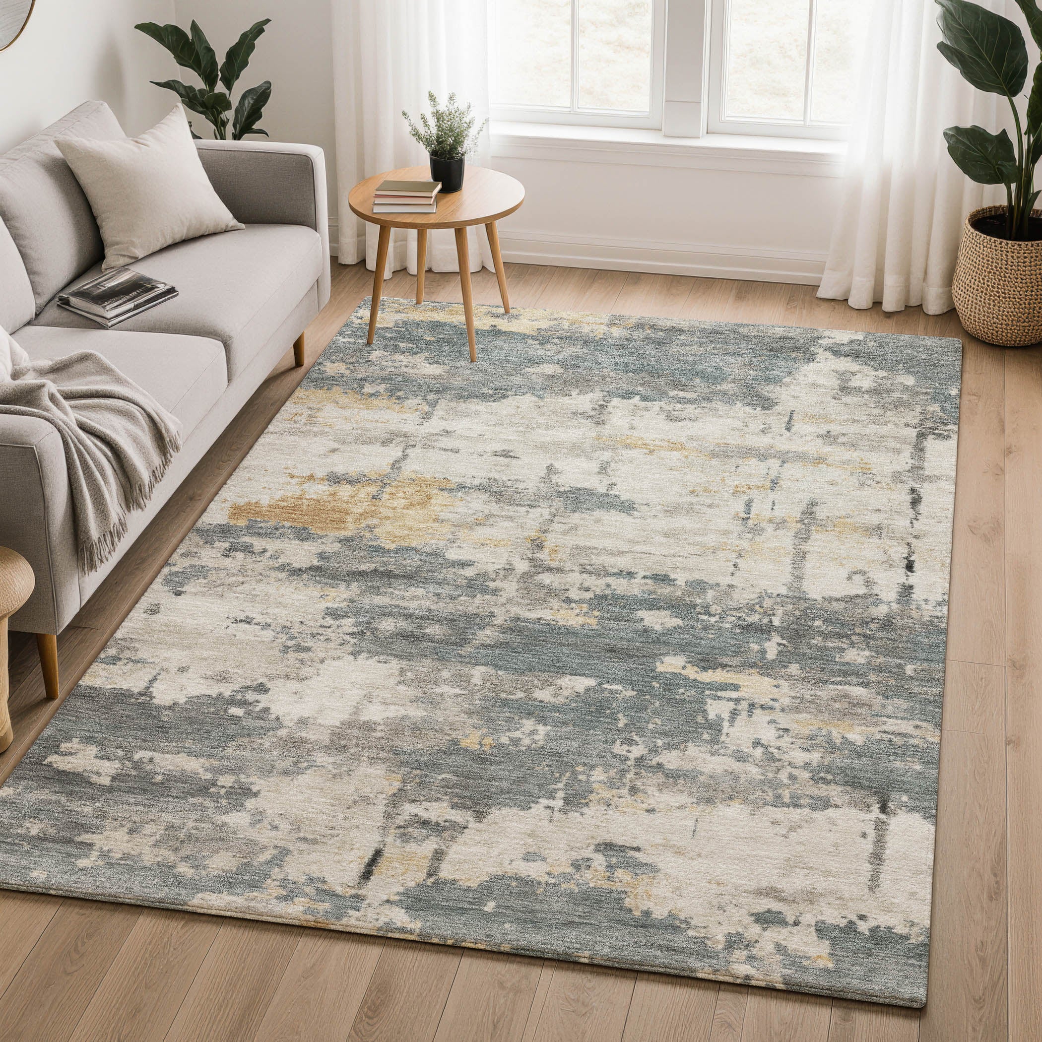 Kyoto Machine Washable Transitional Basil Green Rug 3' x 5' #shape_Rectangle