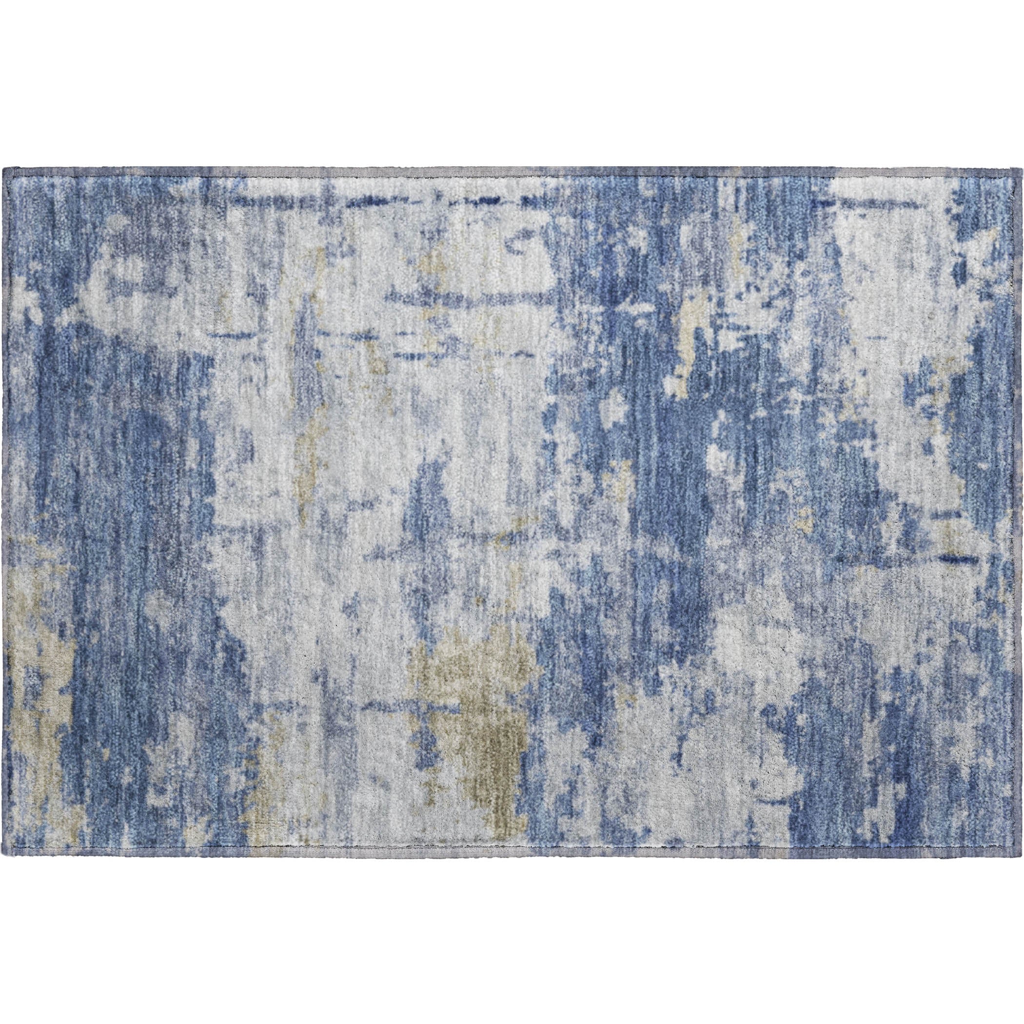 Kyoto Machine Washable Transitional Navy Blue Rug 1'8" x 2'6" #shape_Rectangle