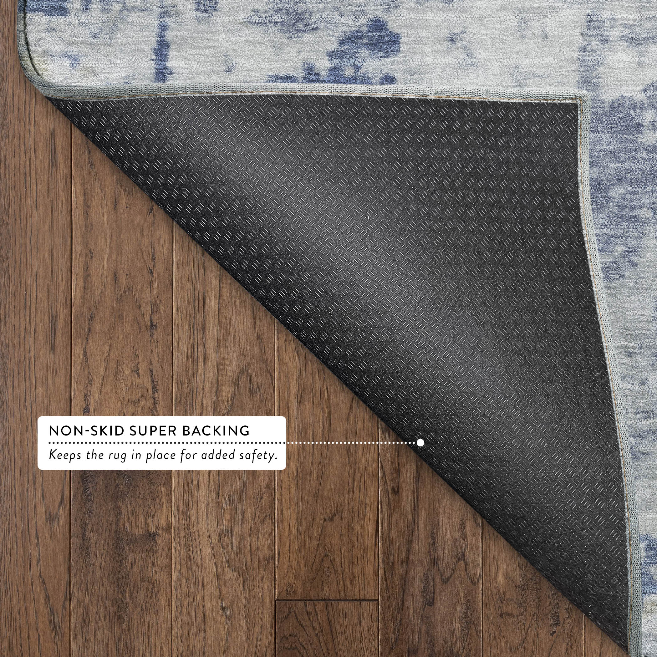 Kyoto Machine Washable Transitional Navy Blue Rug 1'8" x 2'6" #shape_Rectangle