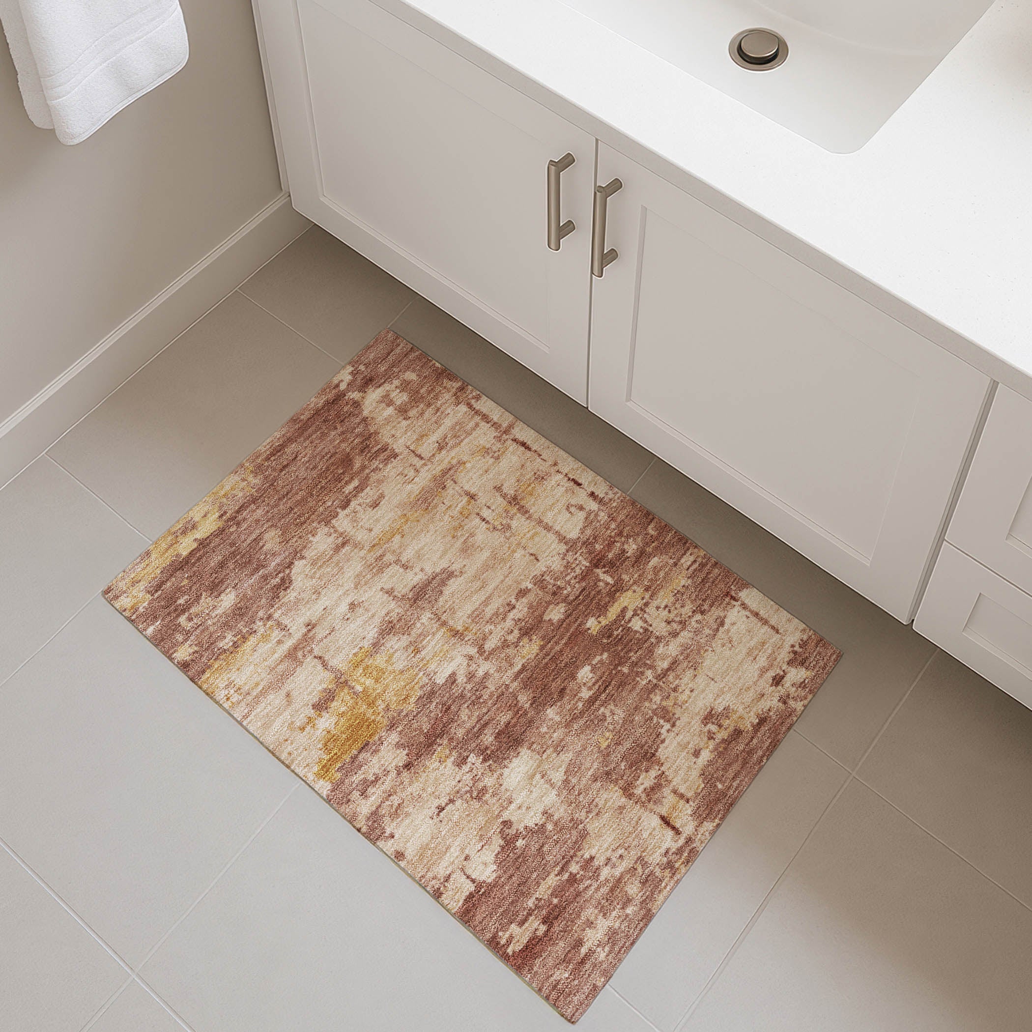 Kyoto Machine Washable Transitional Paprika Orange Rug 1'8" x 2'6" #shape_Rectangle