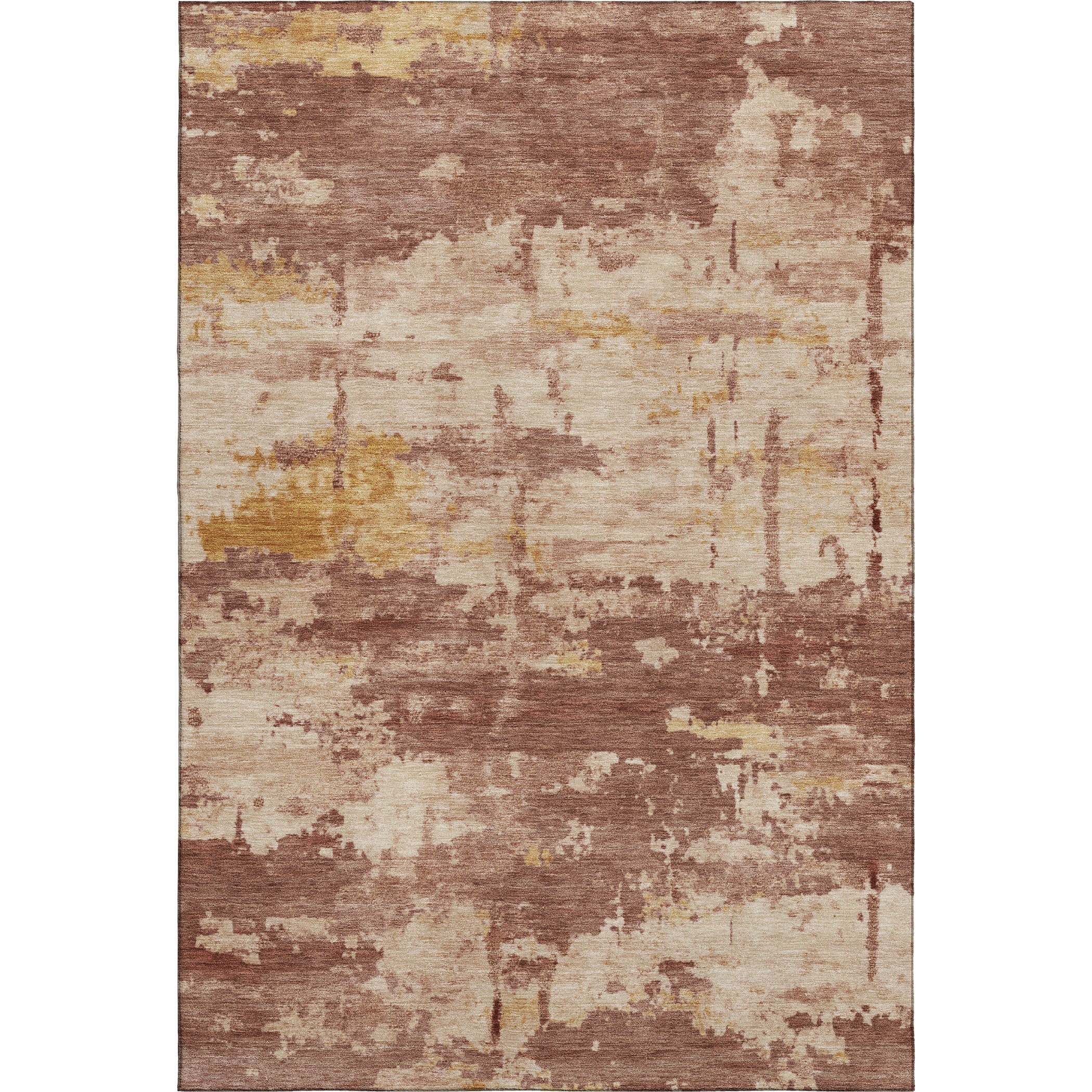 Kyoto Machine Washable Transitional Paprika Orange Rug 3' x 5' #shape_Rectangle