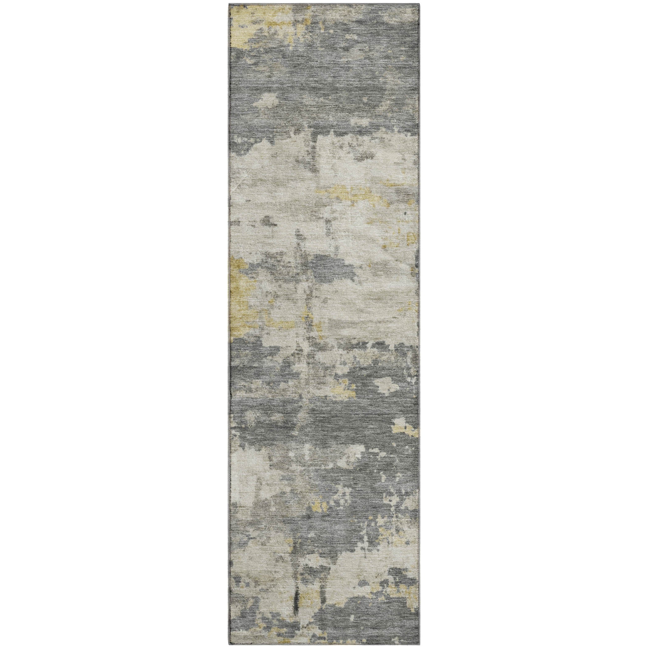 Kyoto Machine Washable Transitional Pewter Gray Rug 2'3" x 7'6" #shape_Runner