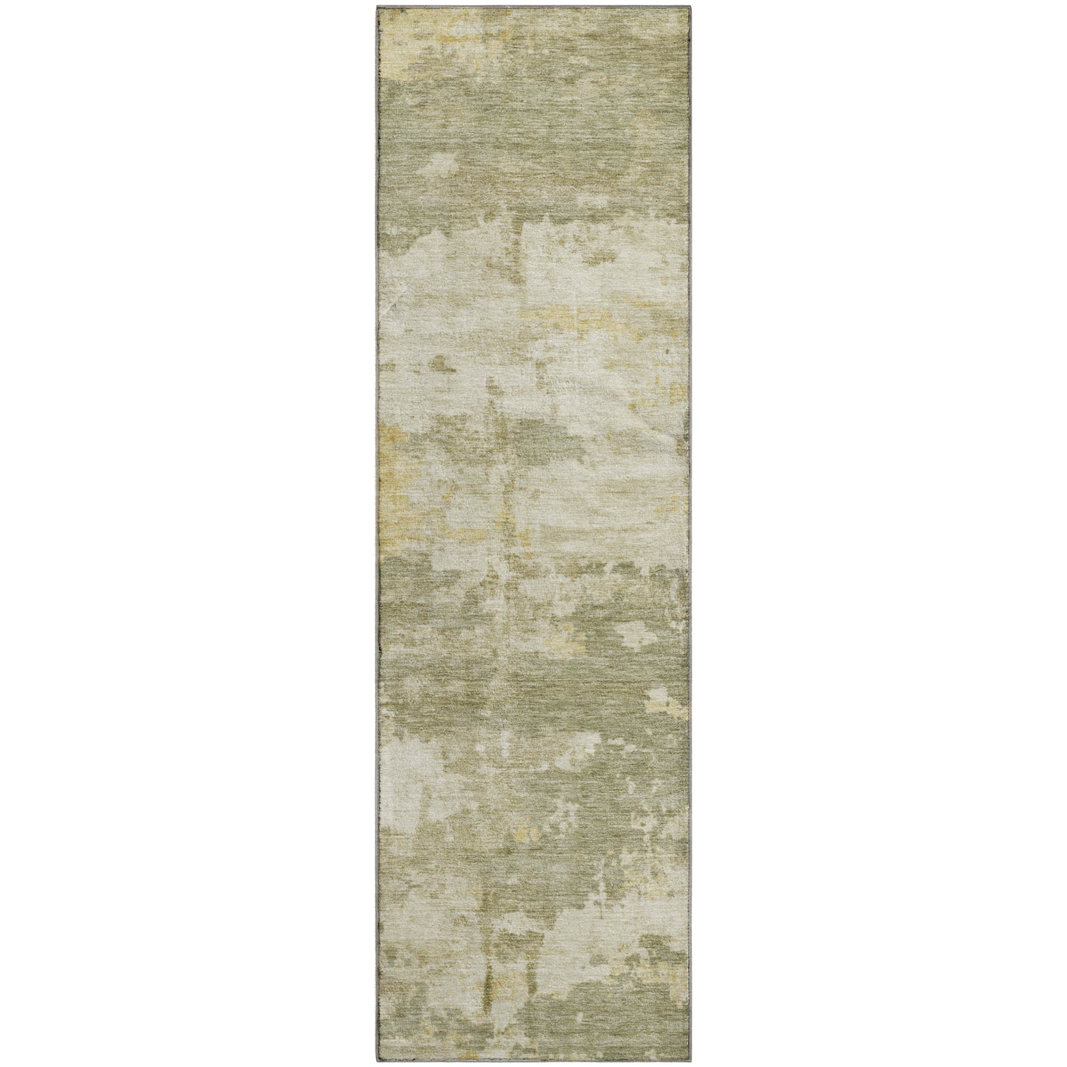 Kyoto Machine Washable Transitional Sage Green Rug 2'3" x 7'6" #shape_Runner