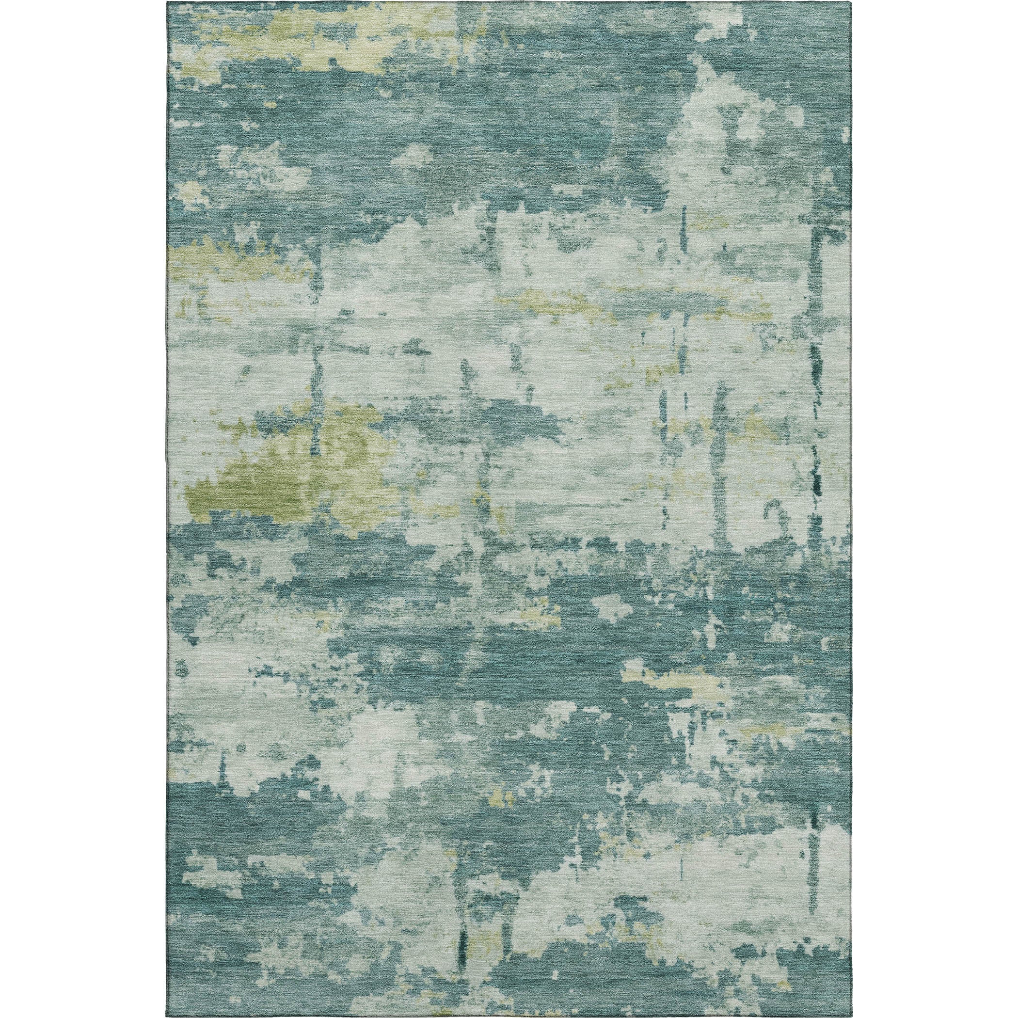 Kyoto Machine Washable Transitional Teal Rug 3' x 5' #shape_Rectangle