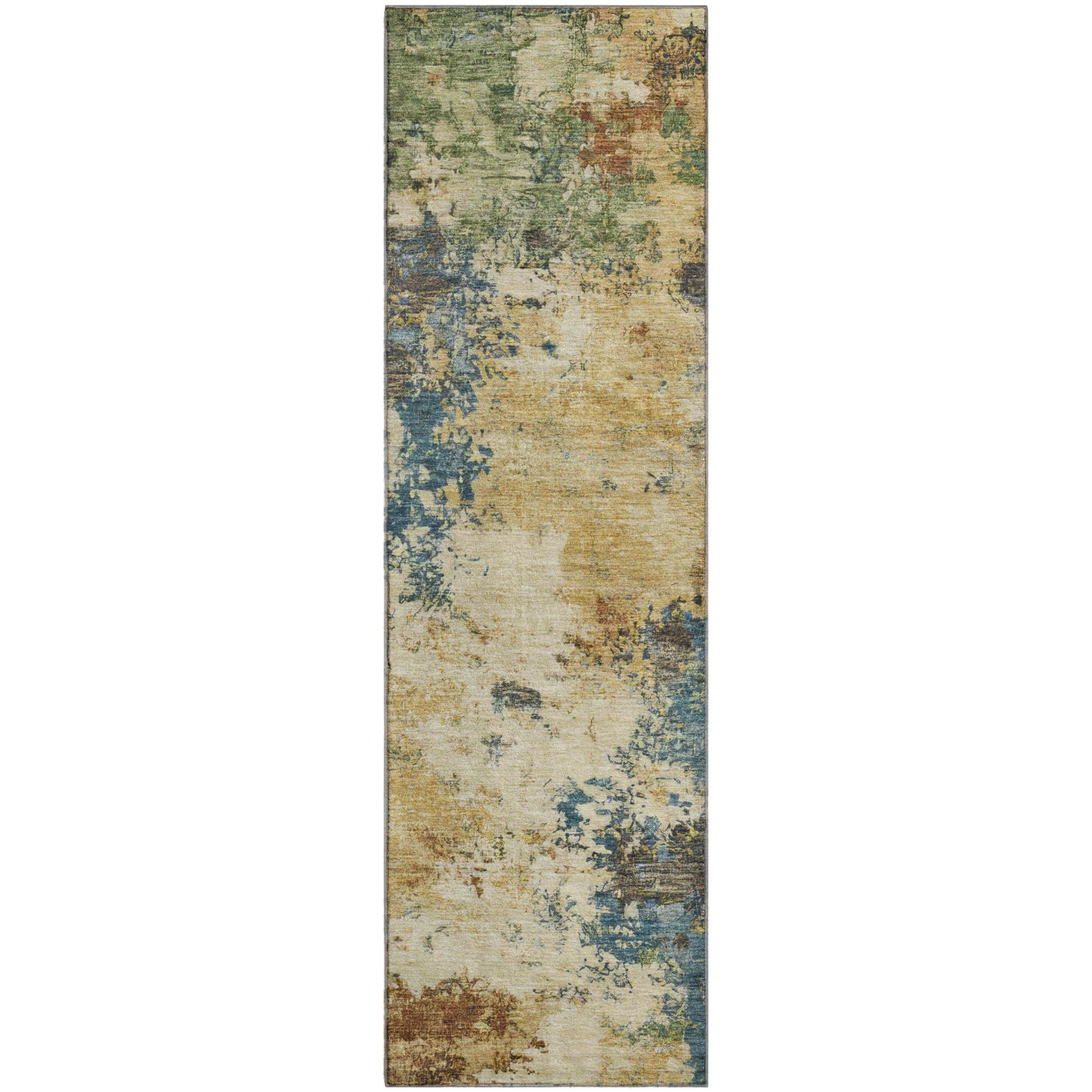 Luang Prabang Machine Washable Transitional Beige Brown Rug 2'3" x 7'6" #shape_Runner