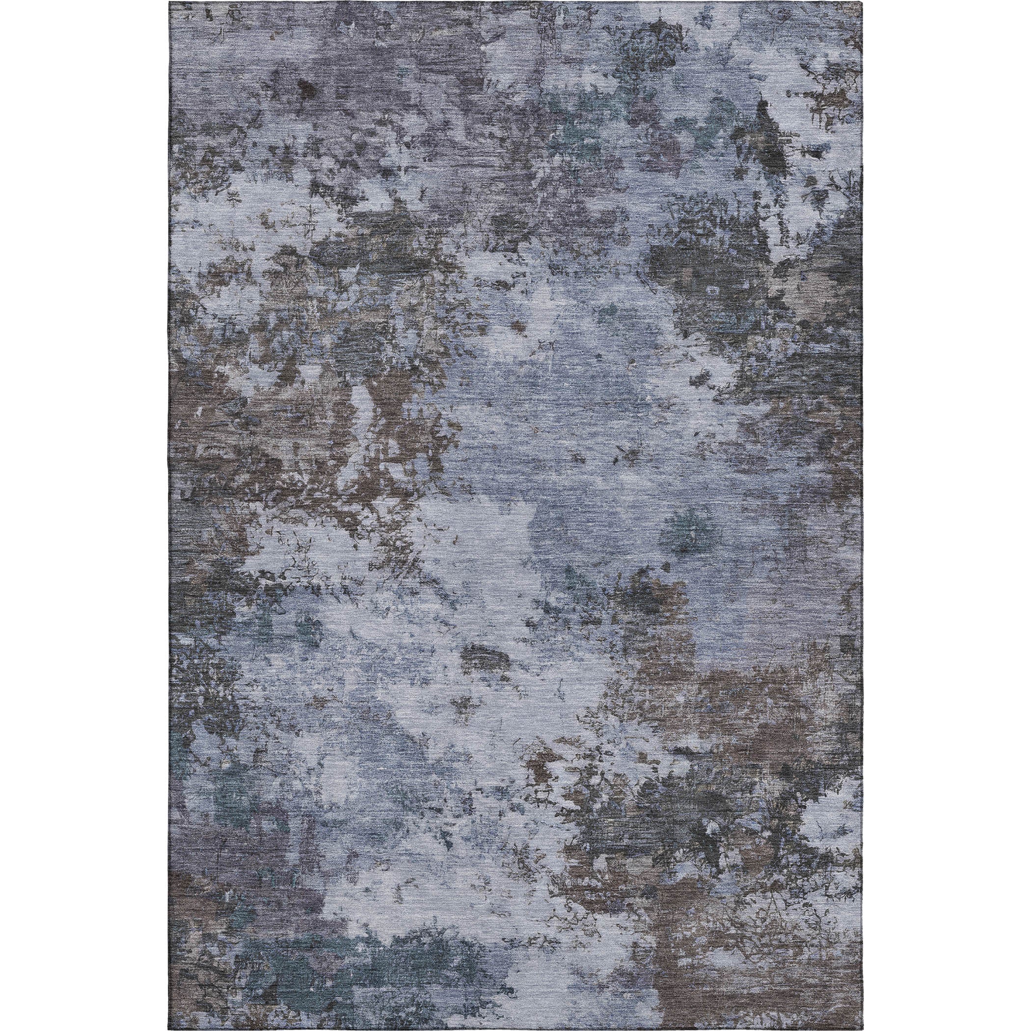 Luang Prabang Machine Washable Transitional Blue Rug 3' x 5' #shape_Rectangle