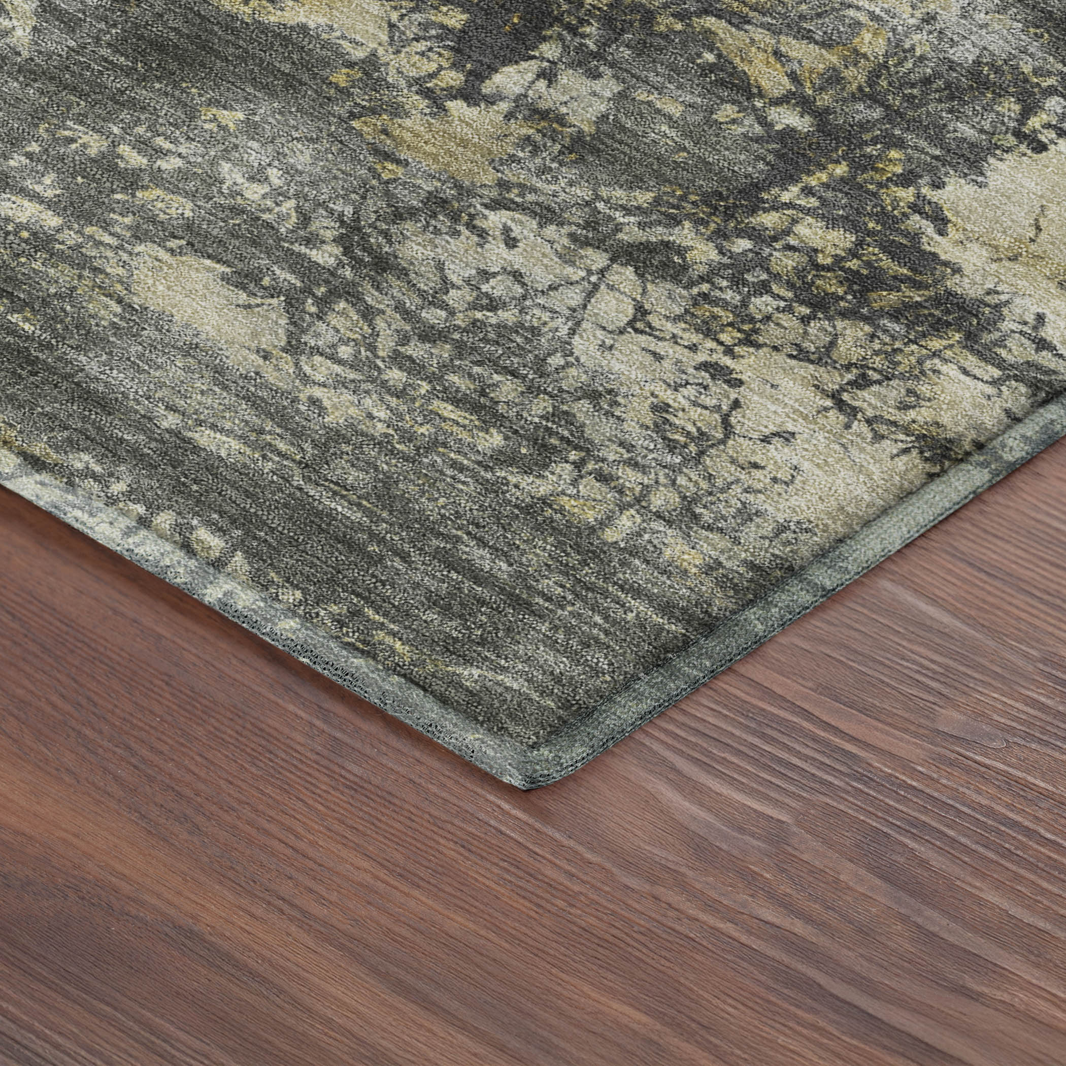 Luang Prabang Machine Washable Transitional Pewter Gray Rug 1'8" x 2'6" #shape_Rectangle