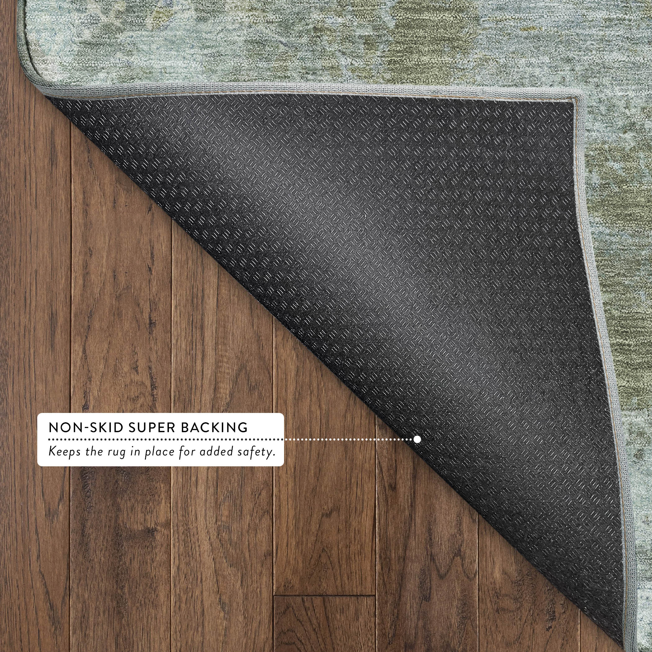 Tbilisi Machine Washable Transitional Fern Green Rug 1'8" x 2'6" #shape_Rectangle