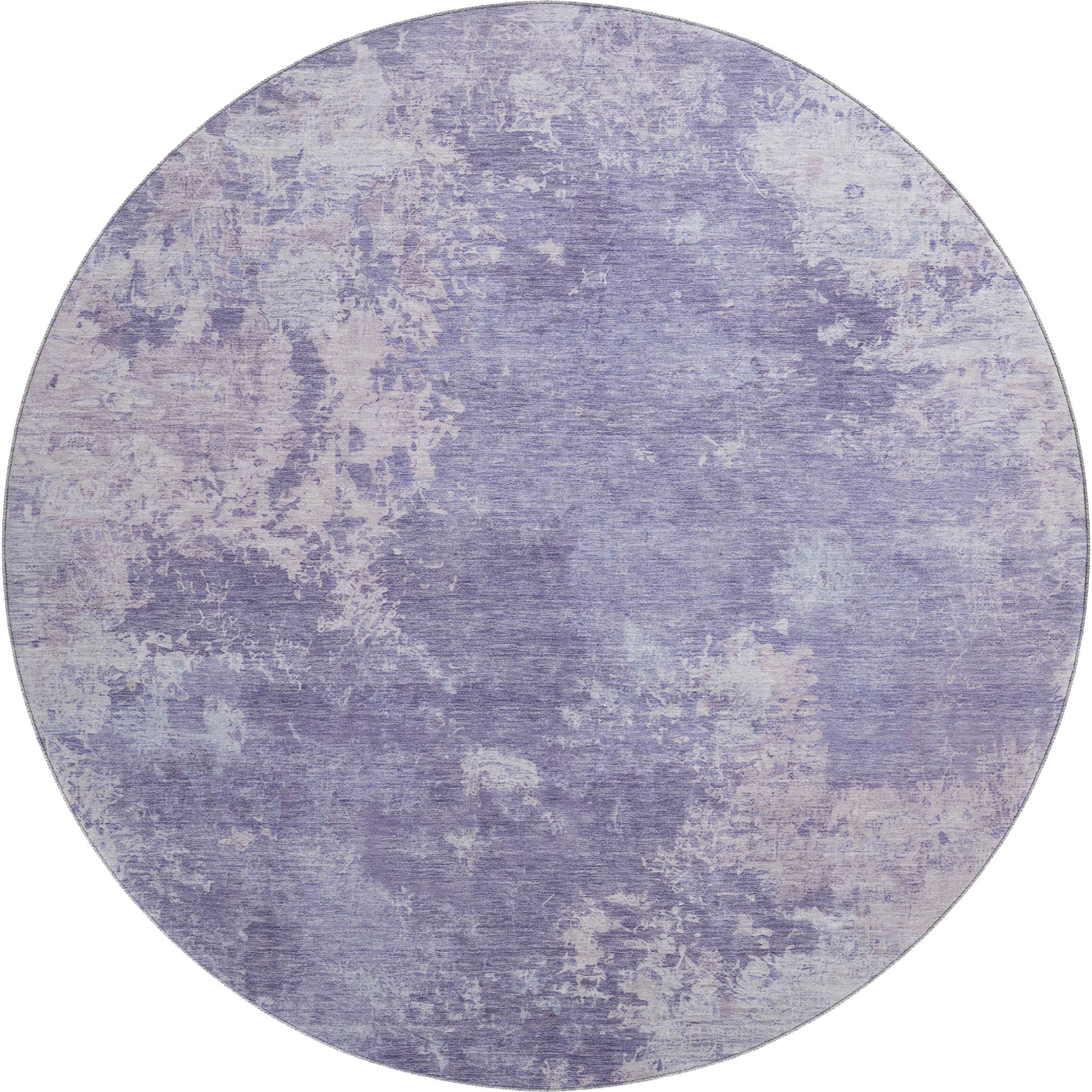 Tbilisi Machine Washable Transitional Plum Purple Rug 8' x 8' #shape_Round