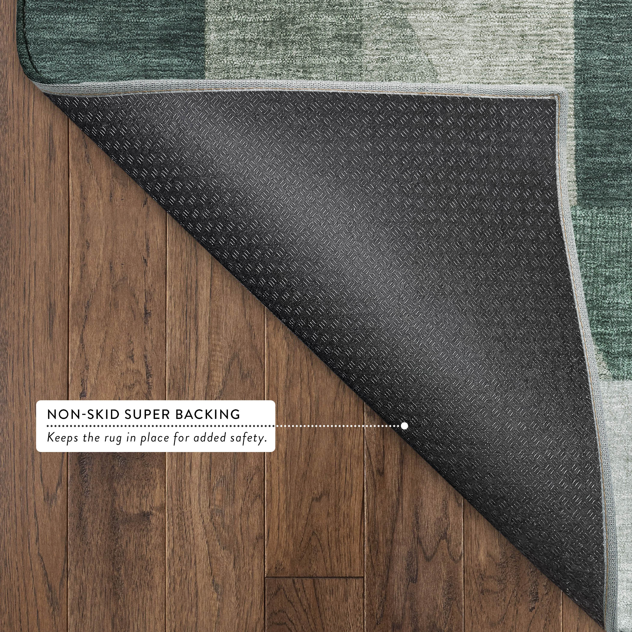 Athens Machine Washable Traditional Basil Green Rug 1'8" x 2'6" #shape_Rectangle