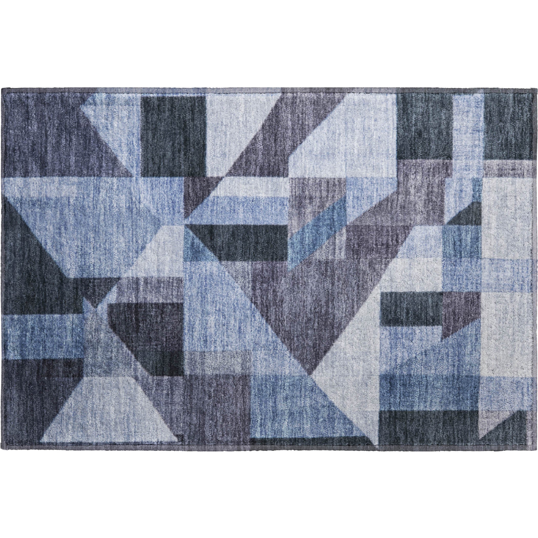 Athens Machine Washable Traditional Blue Rug 1'8" x 2'6" #shape_Rectangle
