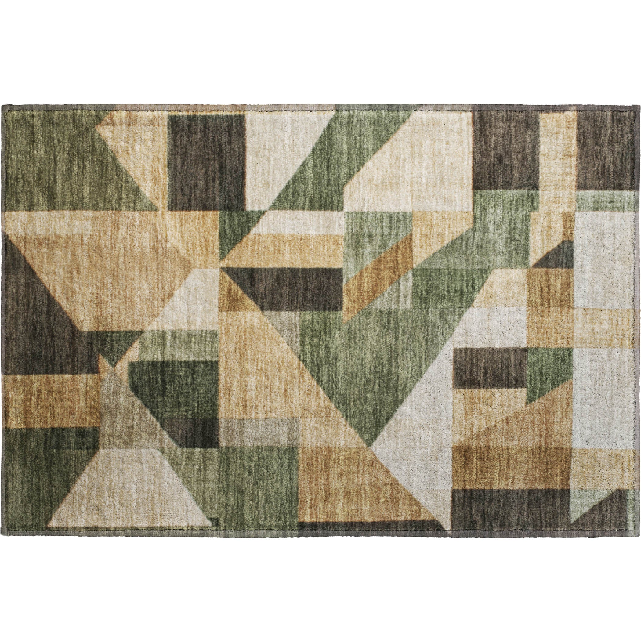 Athens Machine Washable Traditional Fern Green Rug 1'8" x 2'6" #shape_Rectangle