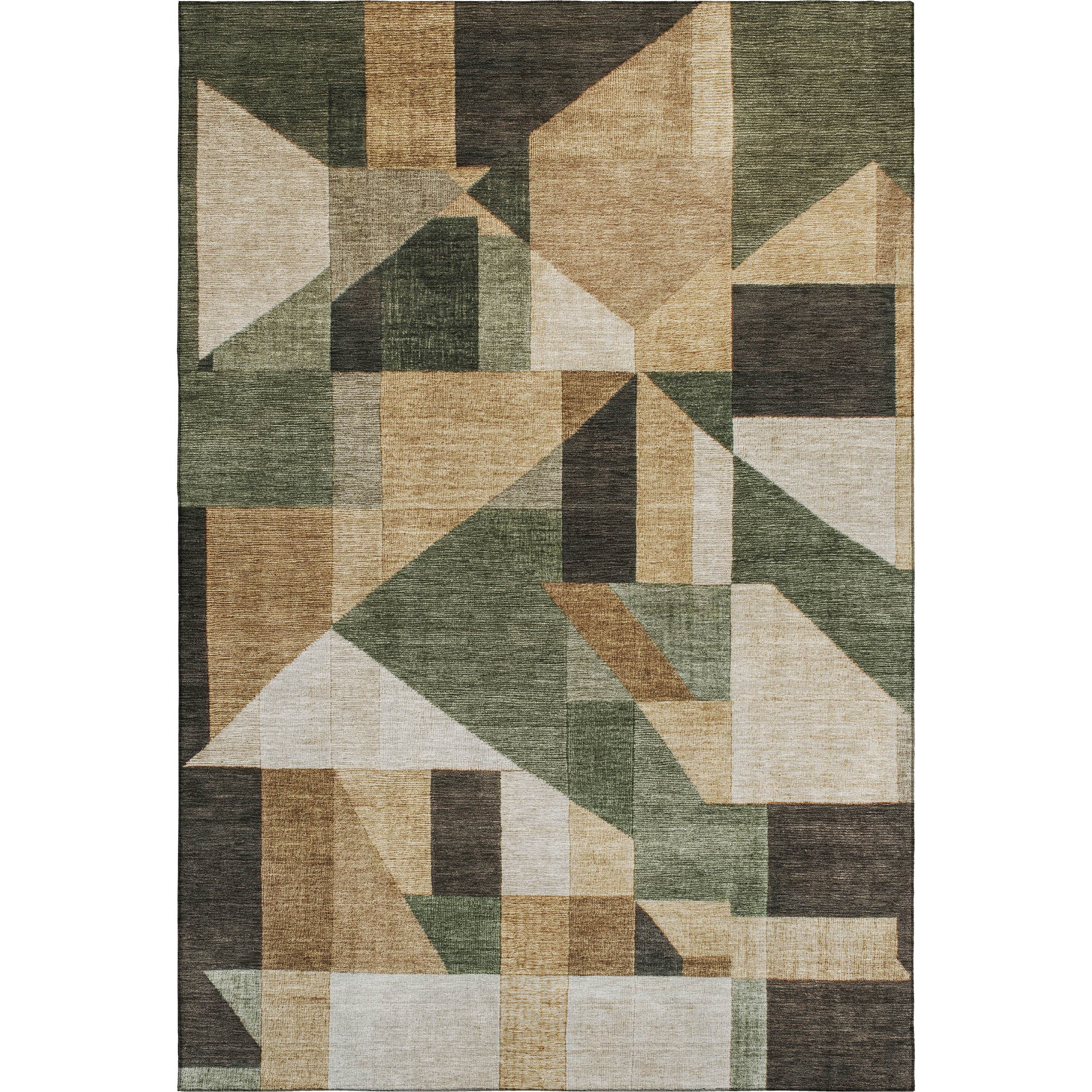Athens Machine Washable Traditional Fern Green Rug 3' x 5' #shape_Rectangle