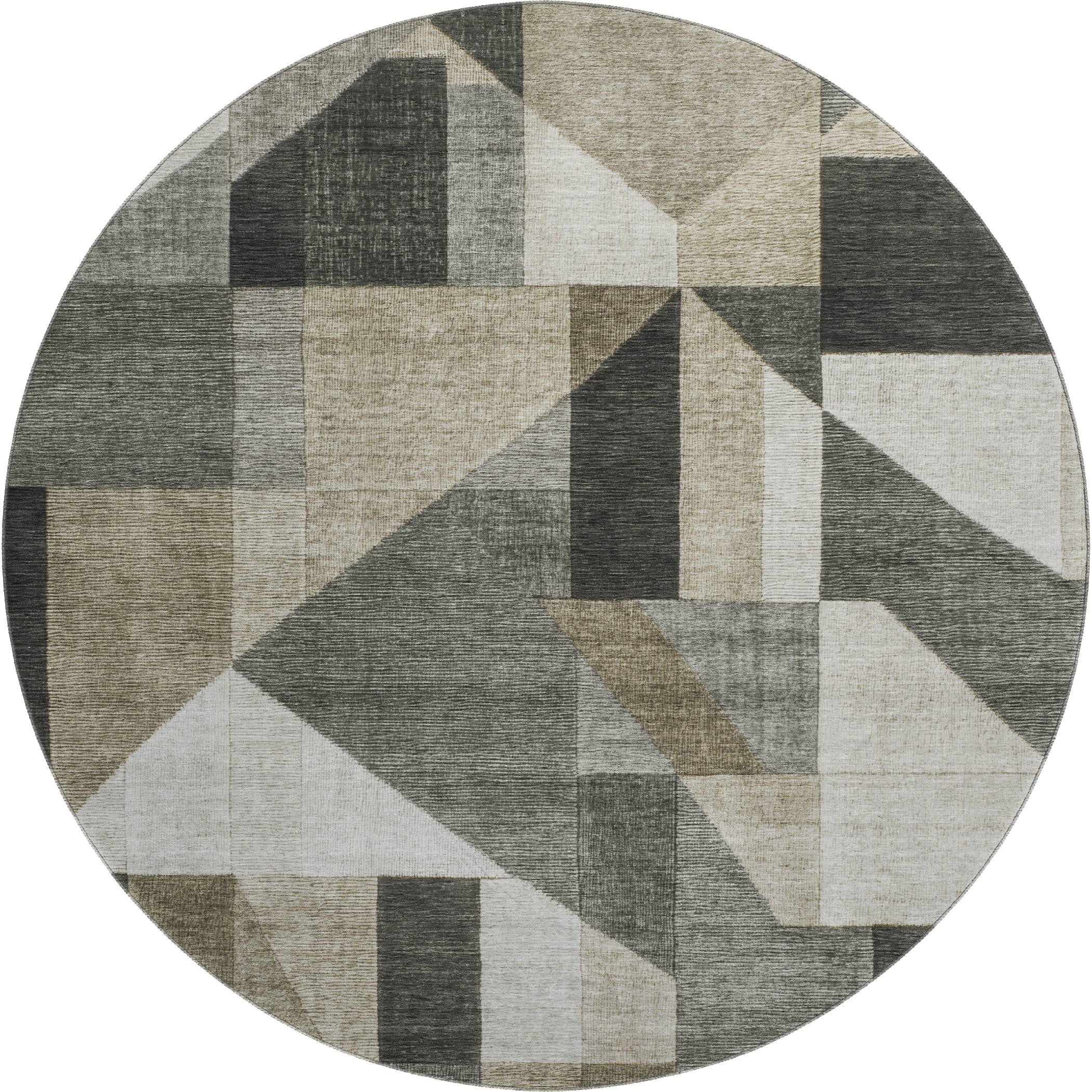 Athens Machine Washable Traditional Pewter Gray Rug 8' x 8' #shape_Round
