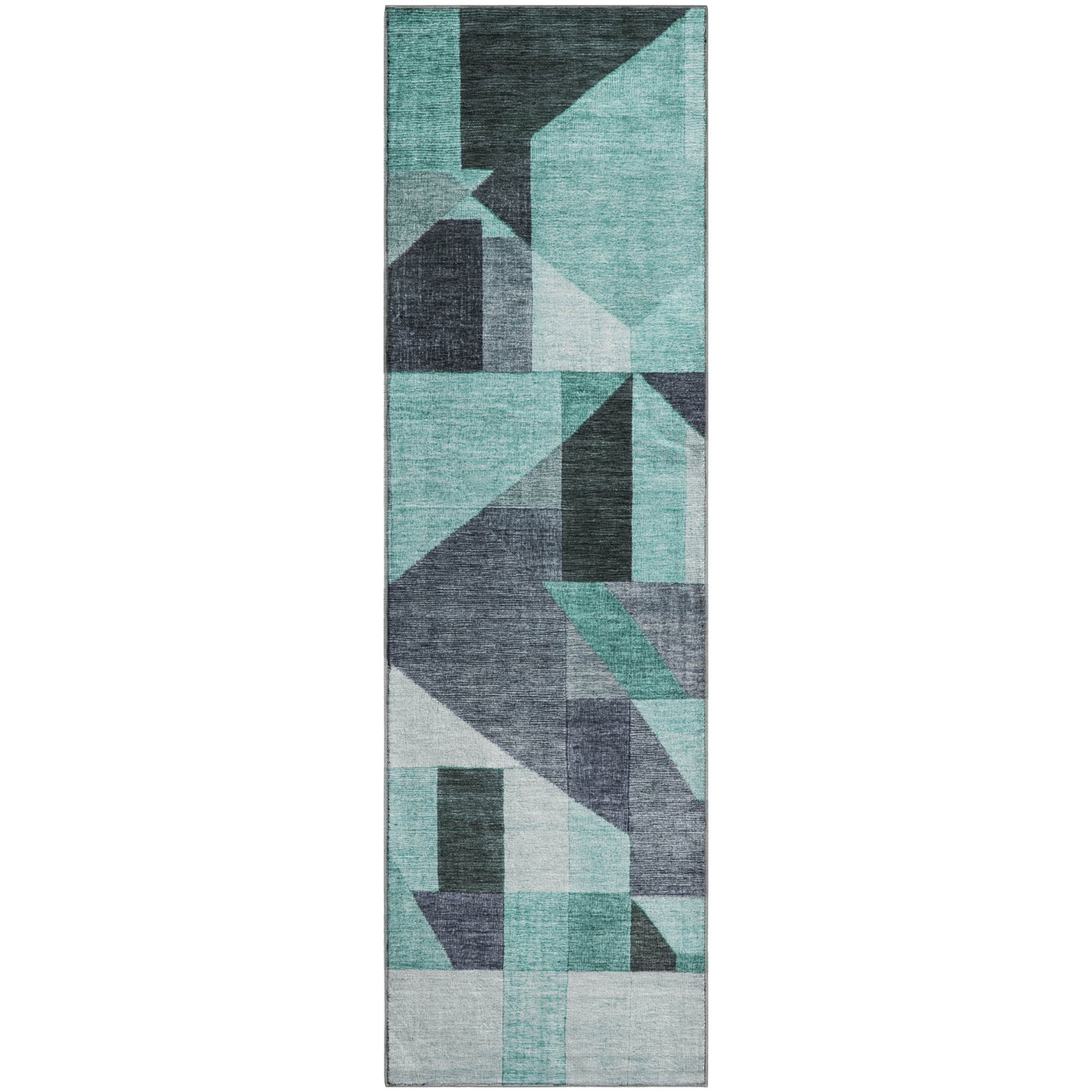 Athens Machine Washable Traditional Teal Rug 2'3" x 7'6" #shape_Runner