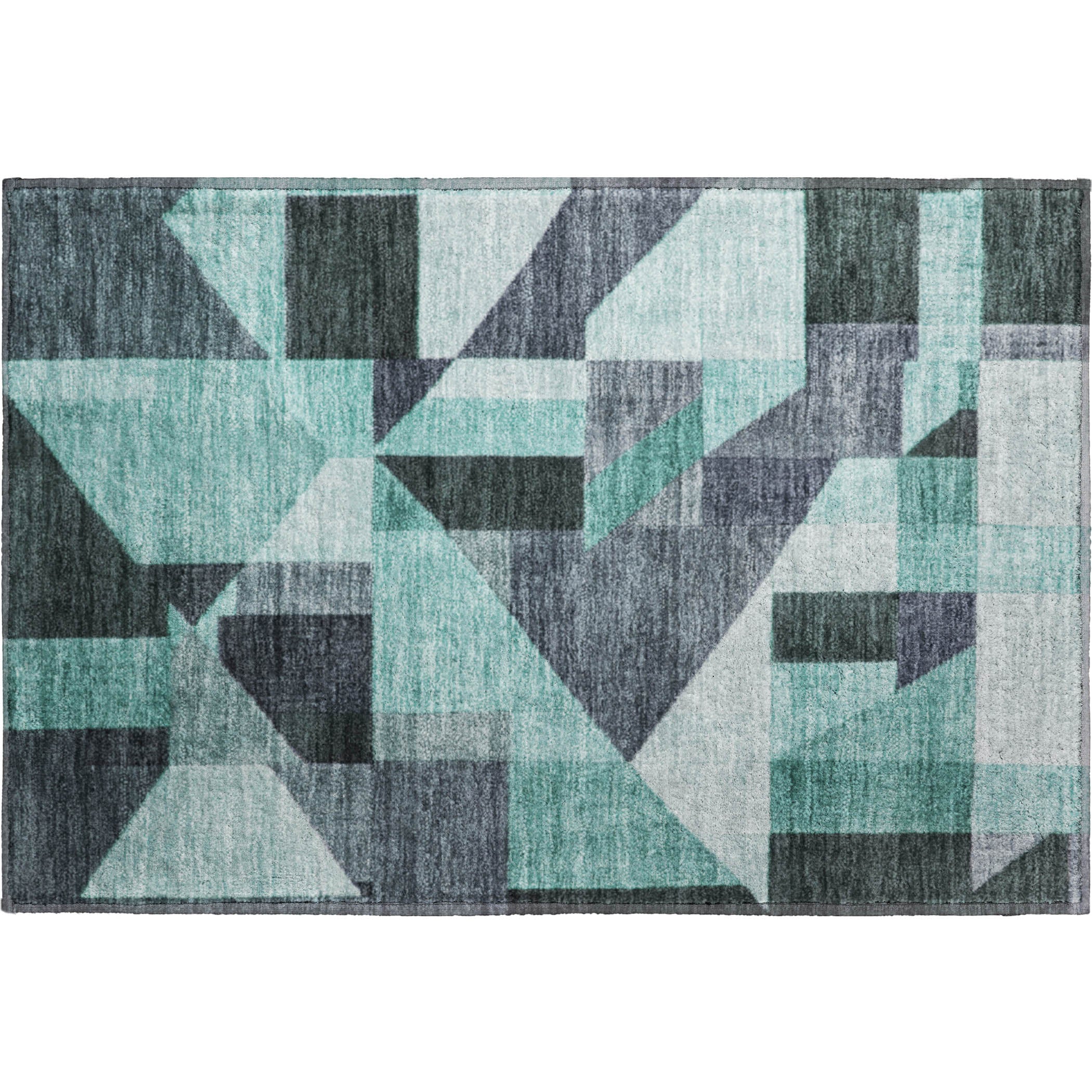 Athens Machine Washable Traditional Teal Rug 1'8" x 2'6" #shape_Rectangle