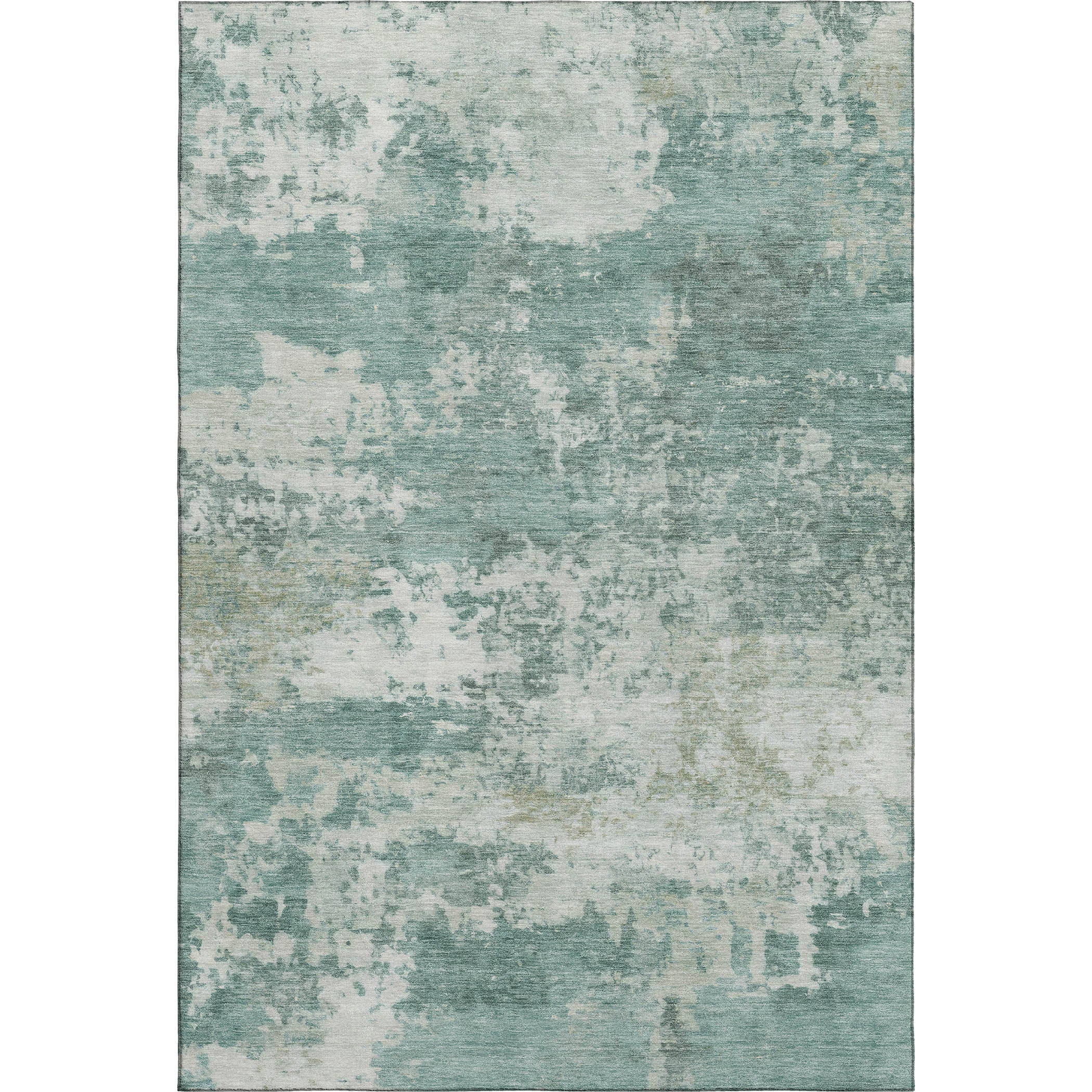 Split Machine Washable Transitional Aqua Teal Rug 3' x 5' #shape_Rectangle