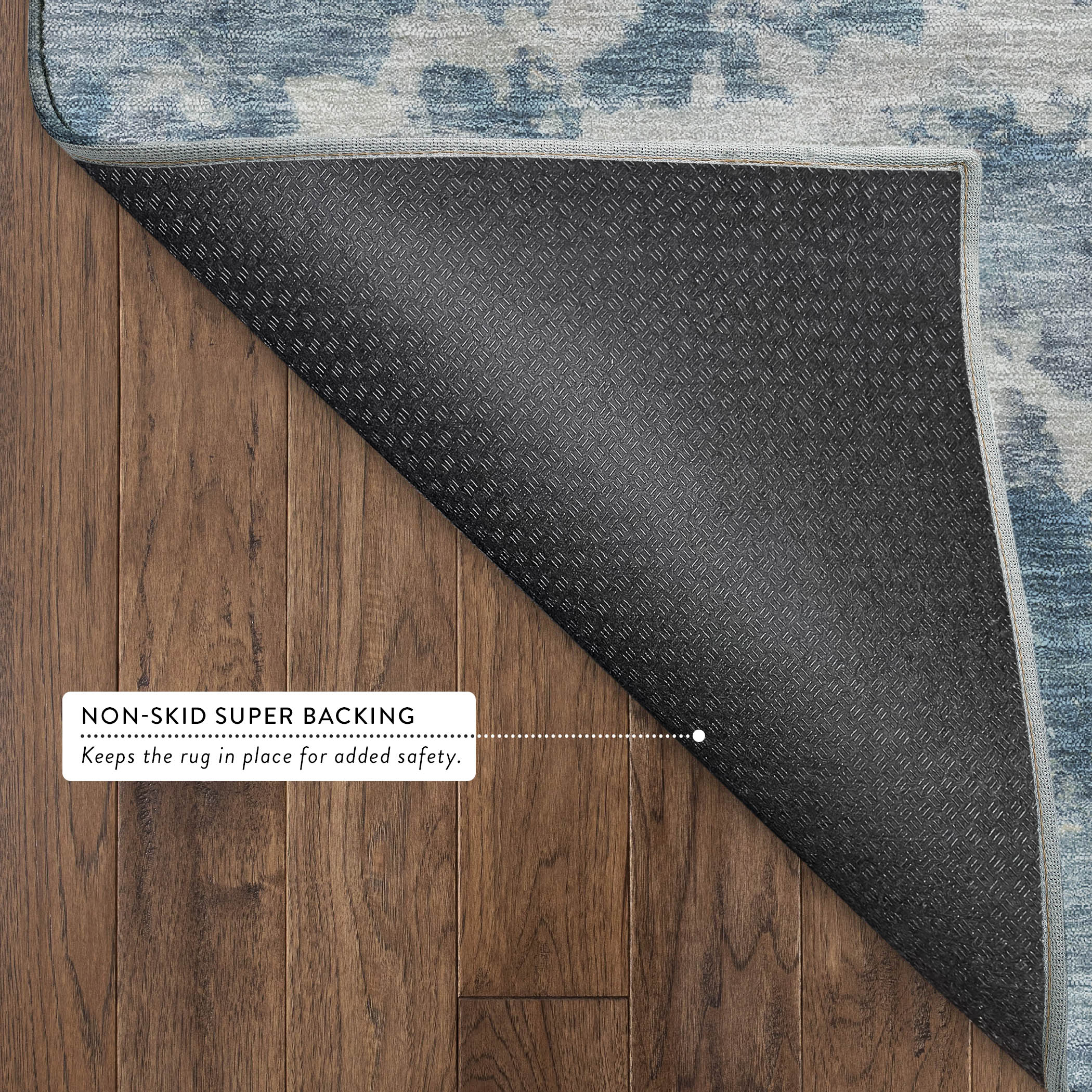 Split Machine Washable Transitional Blue Rug 1'8" x 2'6" #shape_Rectangle