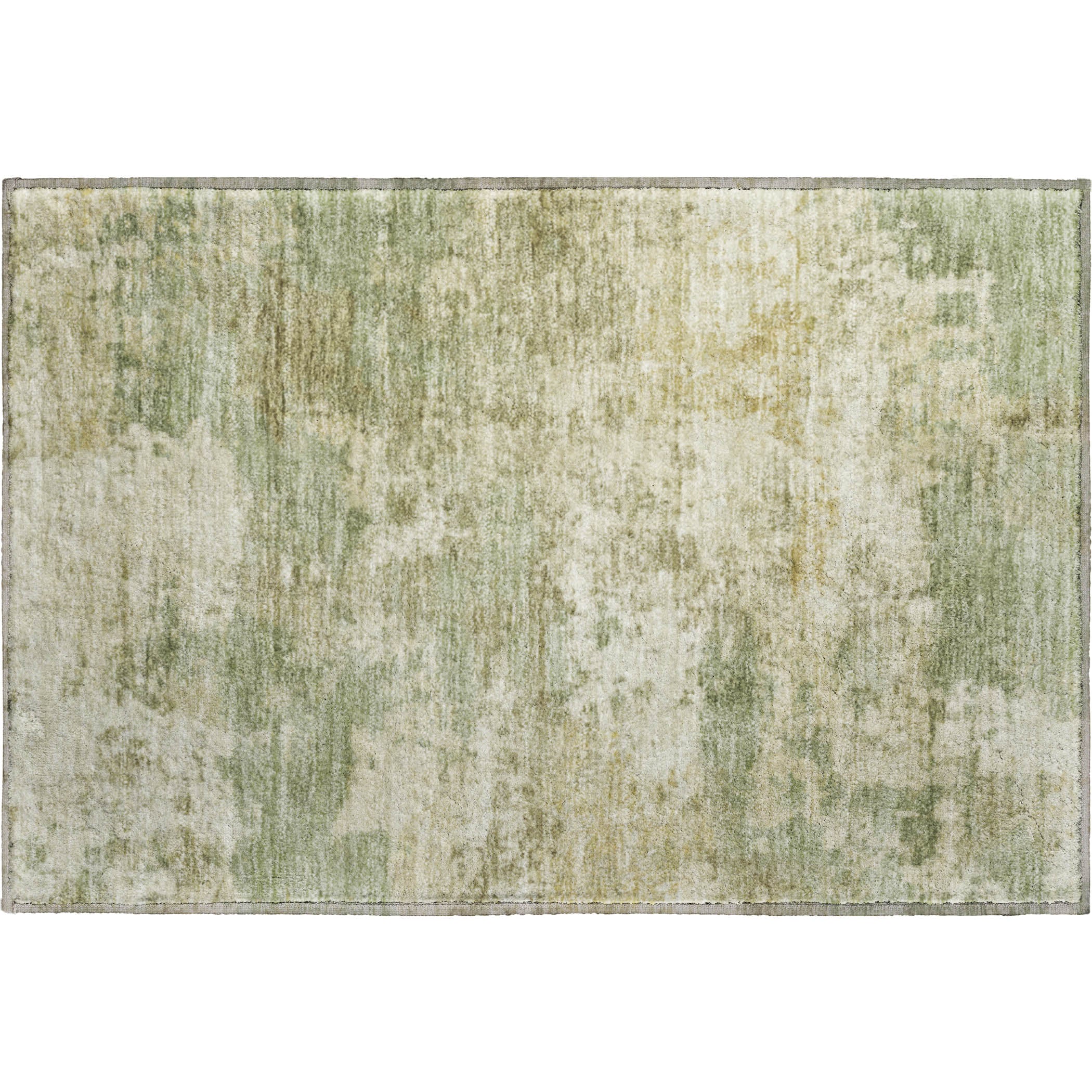 Split Machine Washable Transitional Celery Green Rug 1'8" x 2'6" #shape_Rectangle